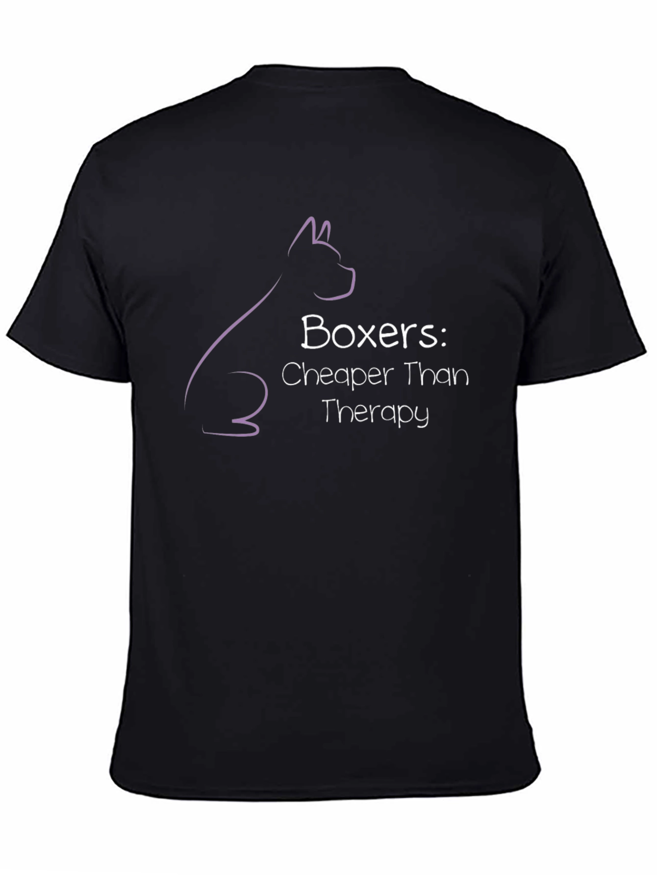 Black Boxer Dog Therapy Humor Graphic T-Shirt view 4