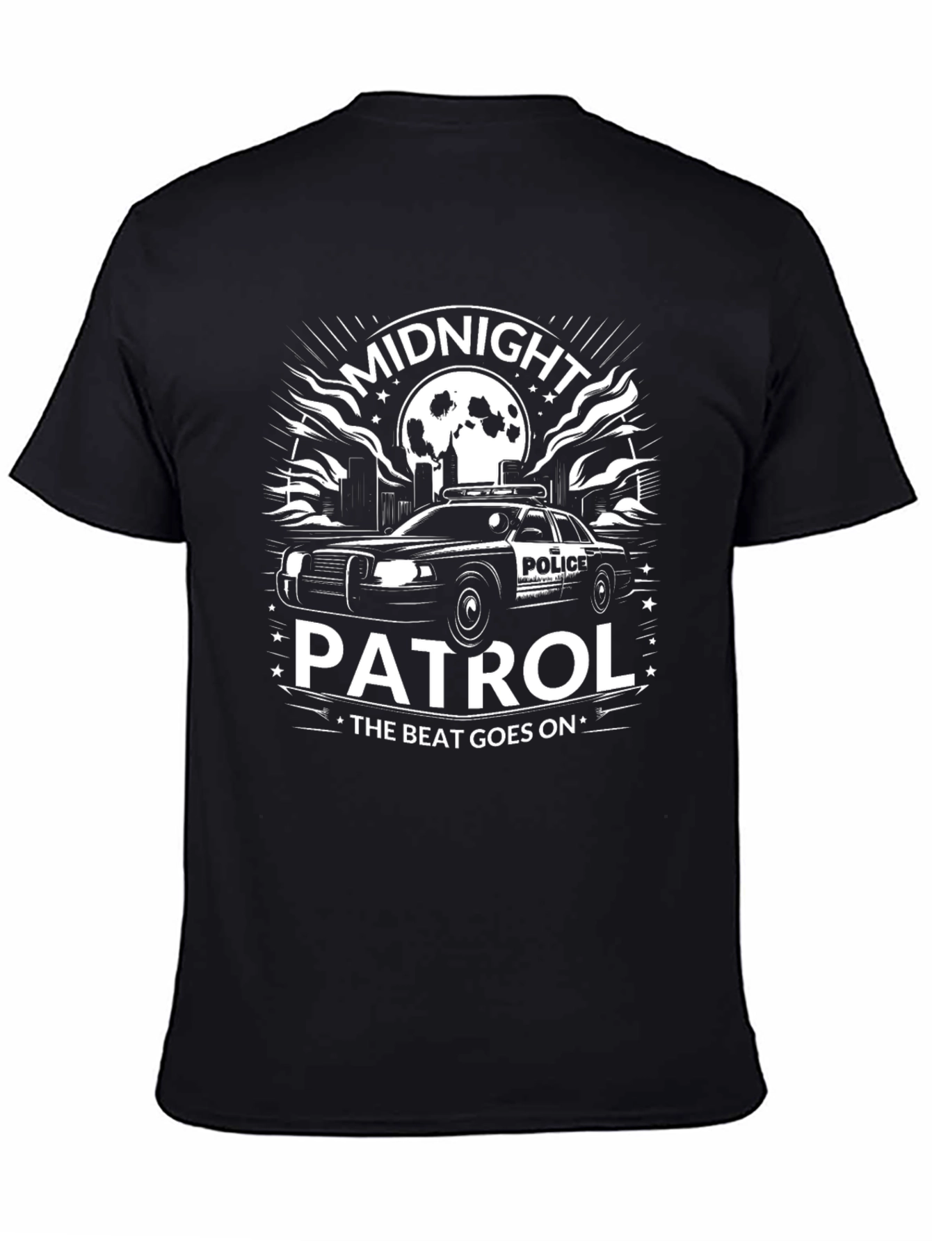 Black Midnight Patrol T-Shirt - "The Beat Goes On" view 4