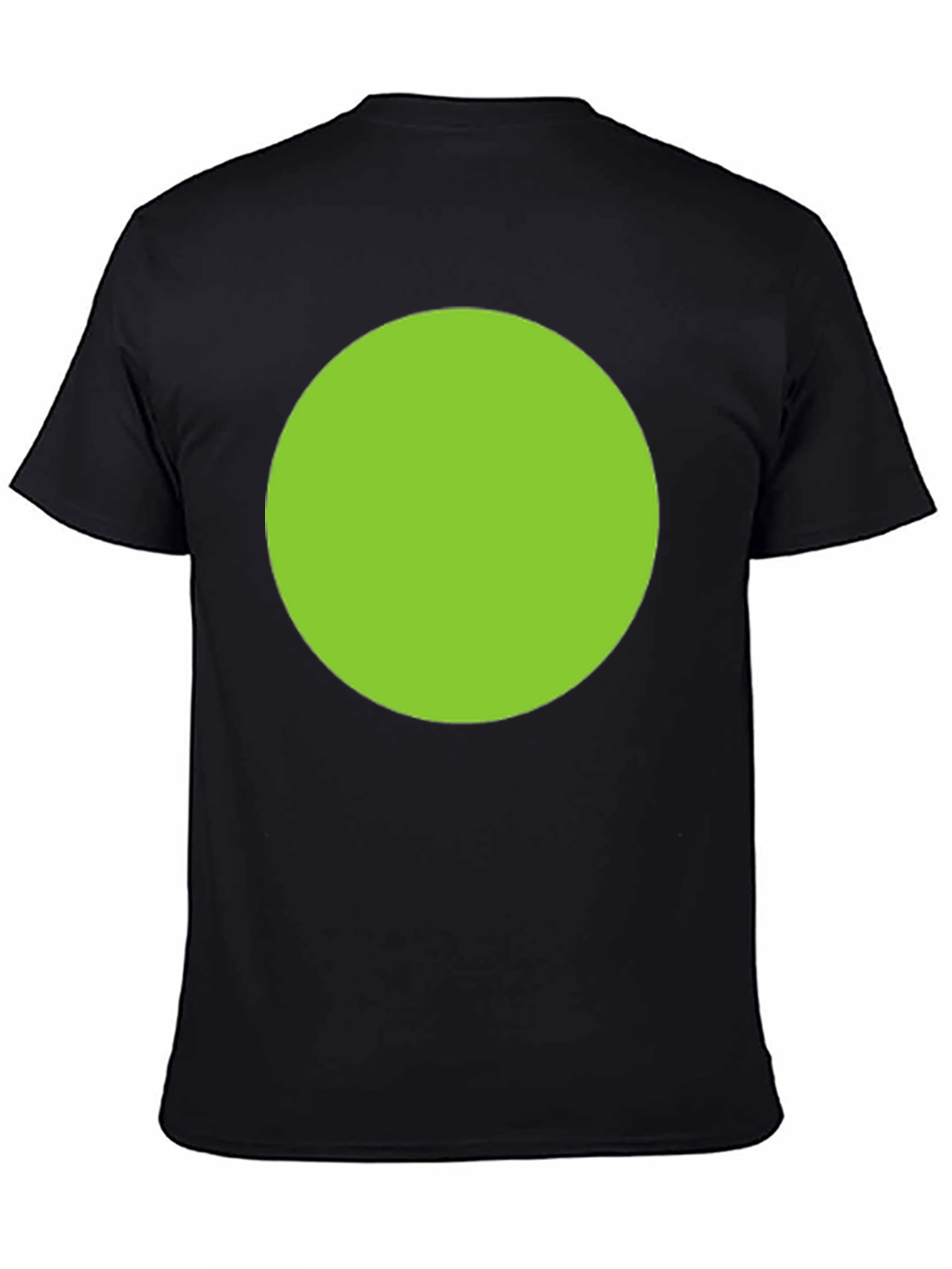 Black Men's Black T-Shirt with Green Circle Design view 4