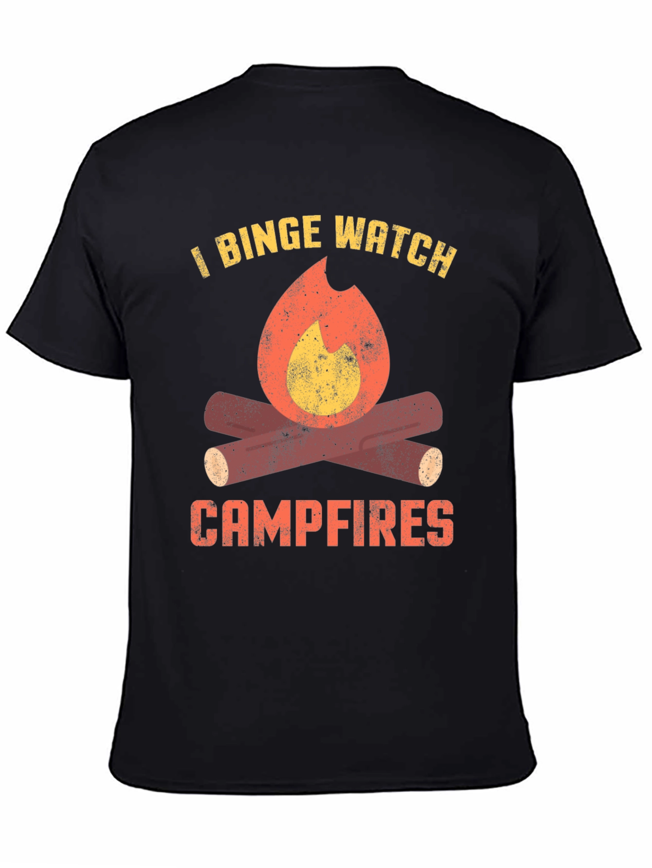 Black I Binge Watch Campfires Graphic Tee view 4