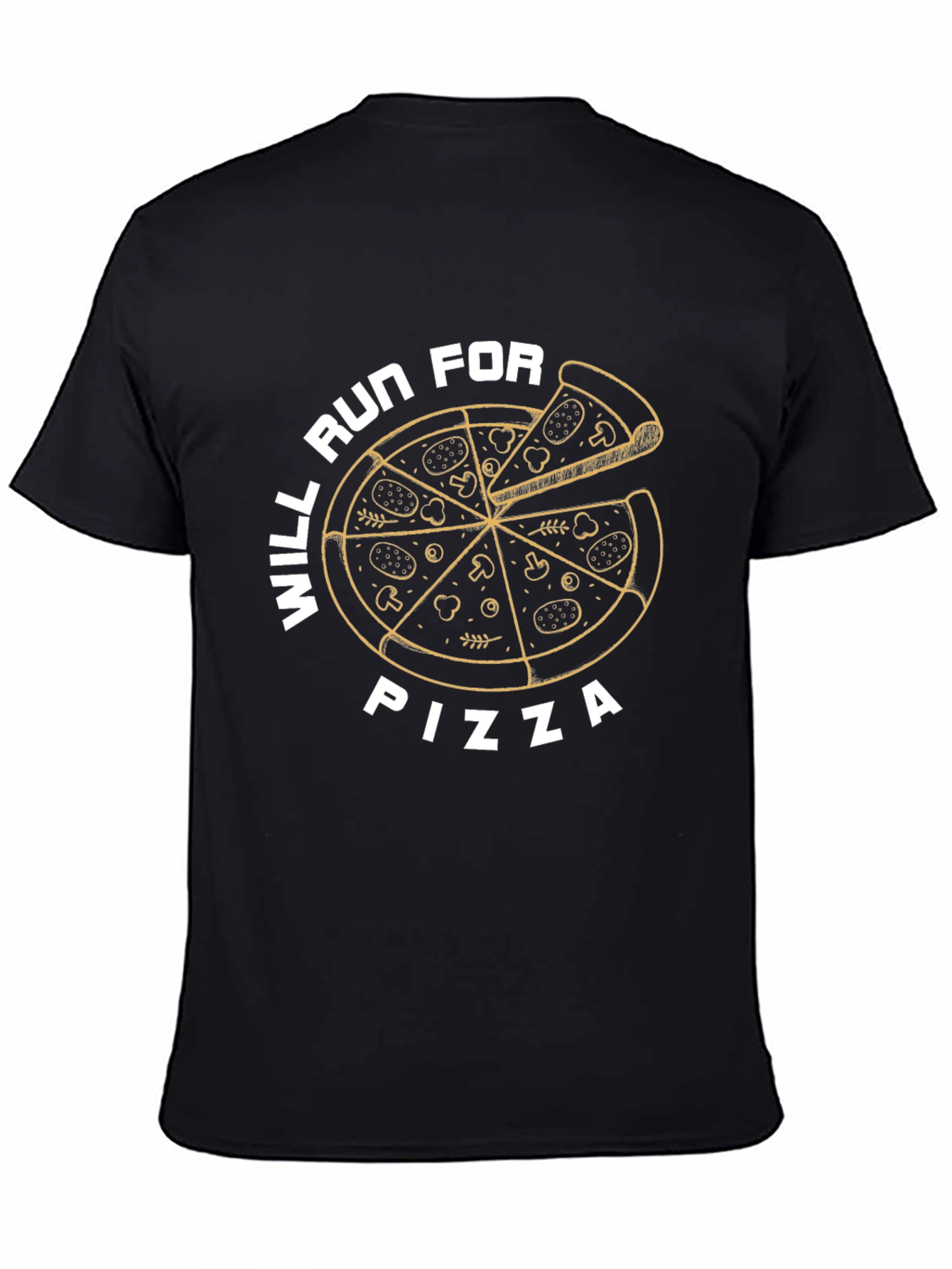 Black Will Run for Pizza T-Shirt view 4
