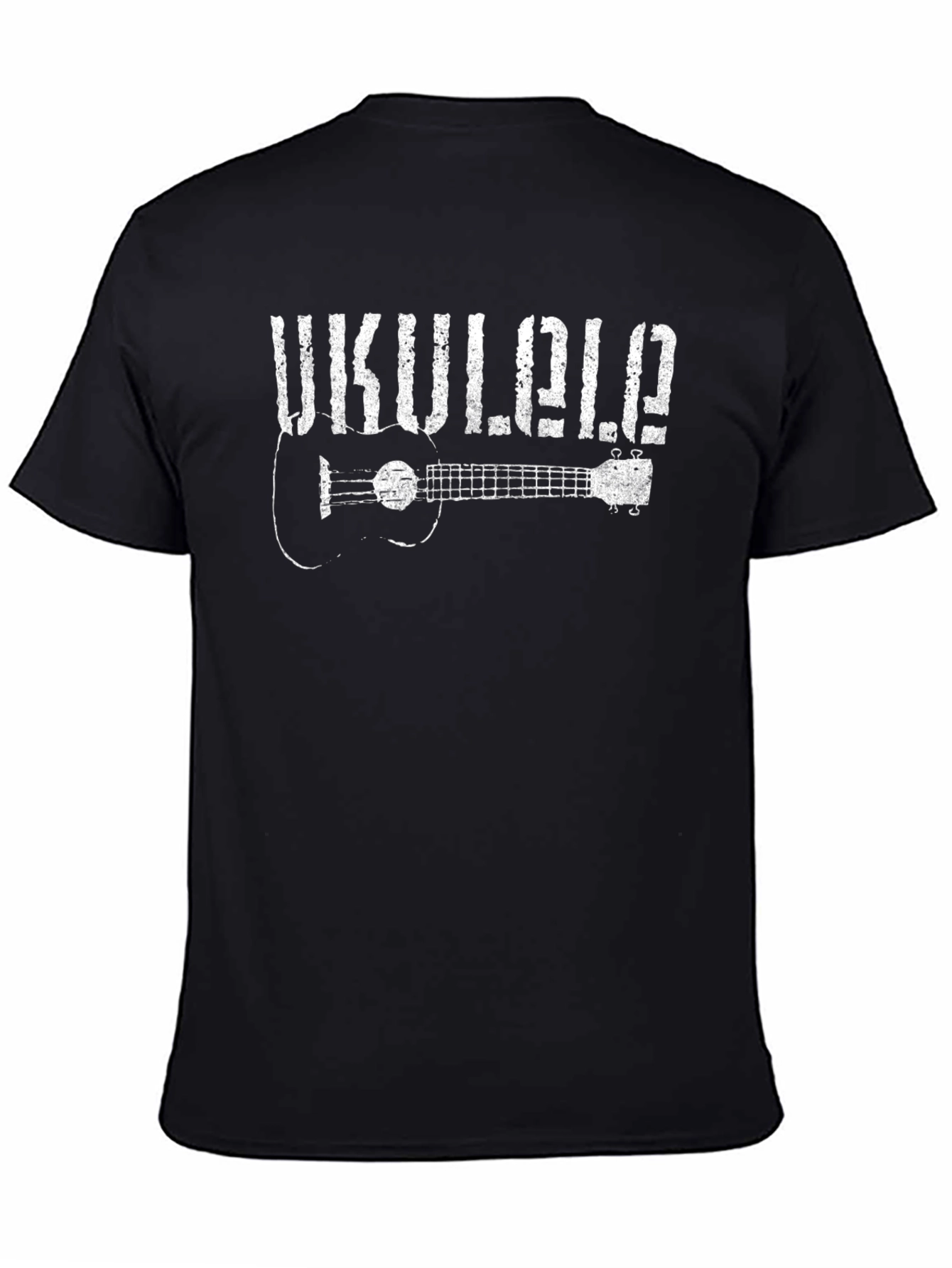 Black Ukulele Graphic Tee - Cool Musician T-Shirt view 4