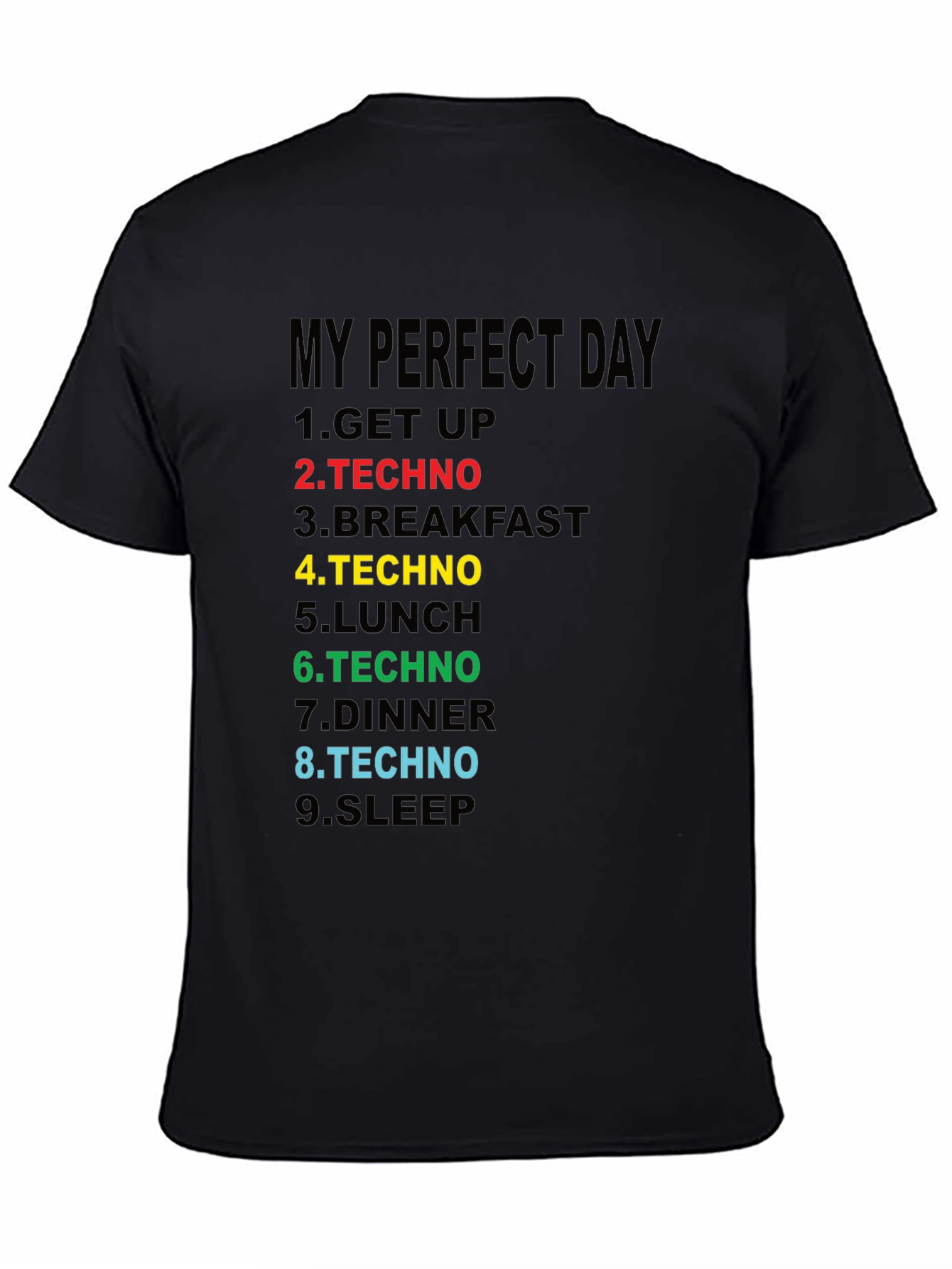 Black Perfect Day Techno T-Shirt - Music Lover Tee view 4