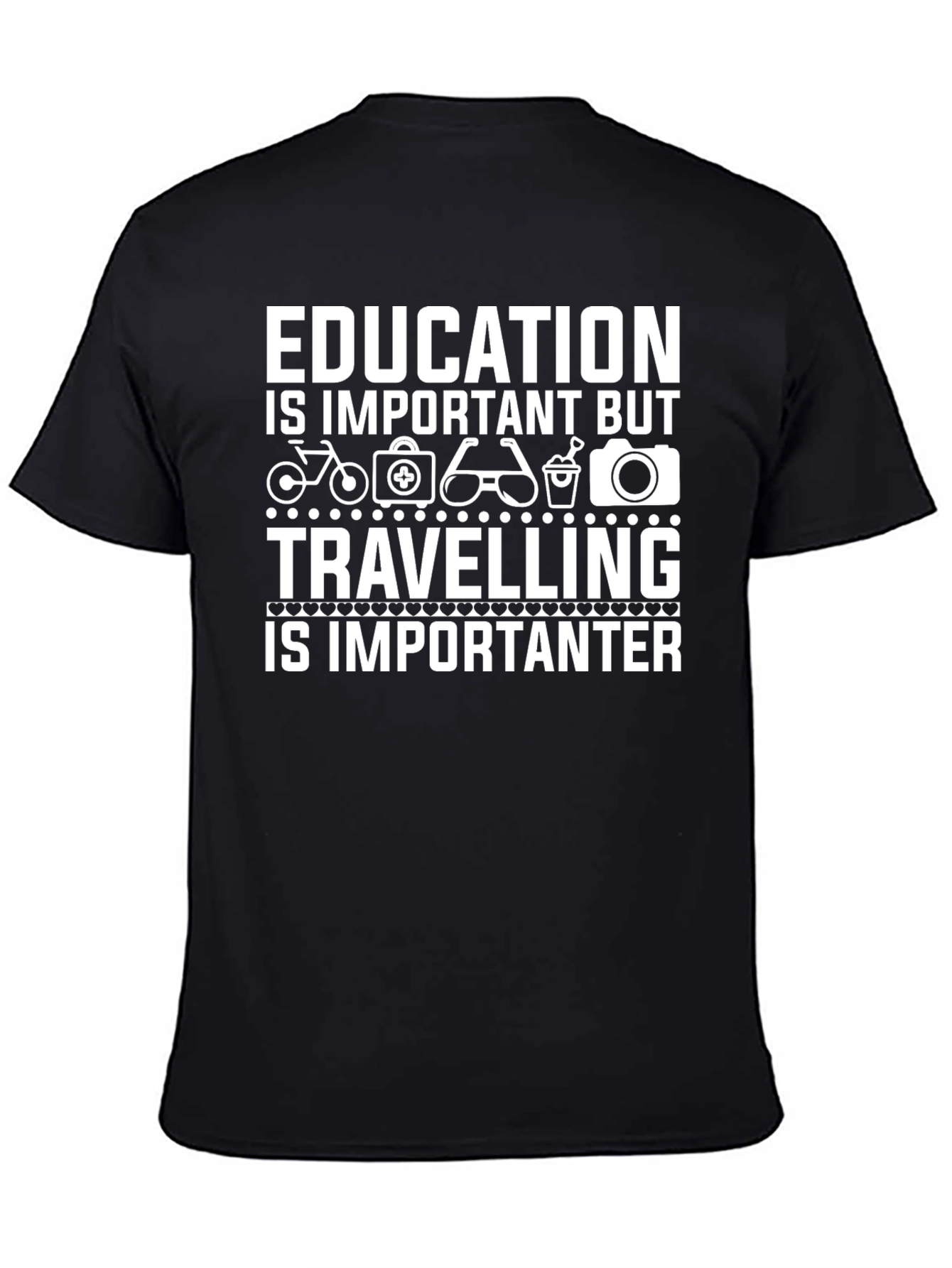 Black Education Vs. Traveling T-Shirt view 4