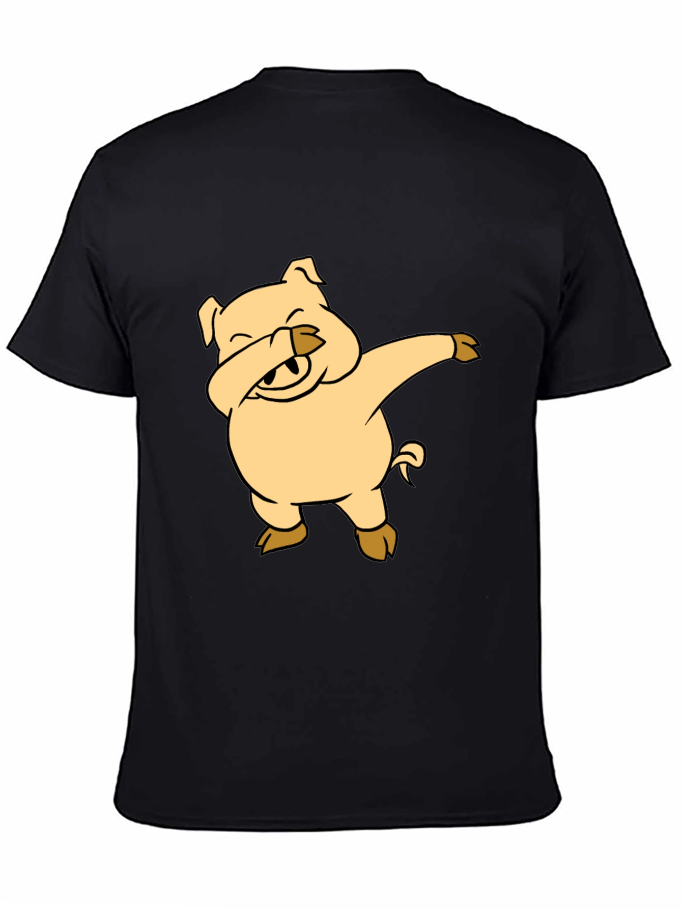 Black Dabbing Pig Graphic T-Shirt - Funny Animal Tee view 4