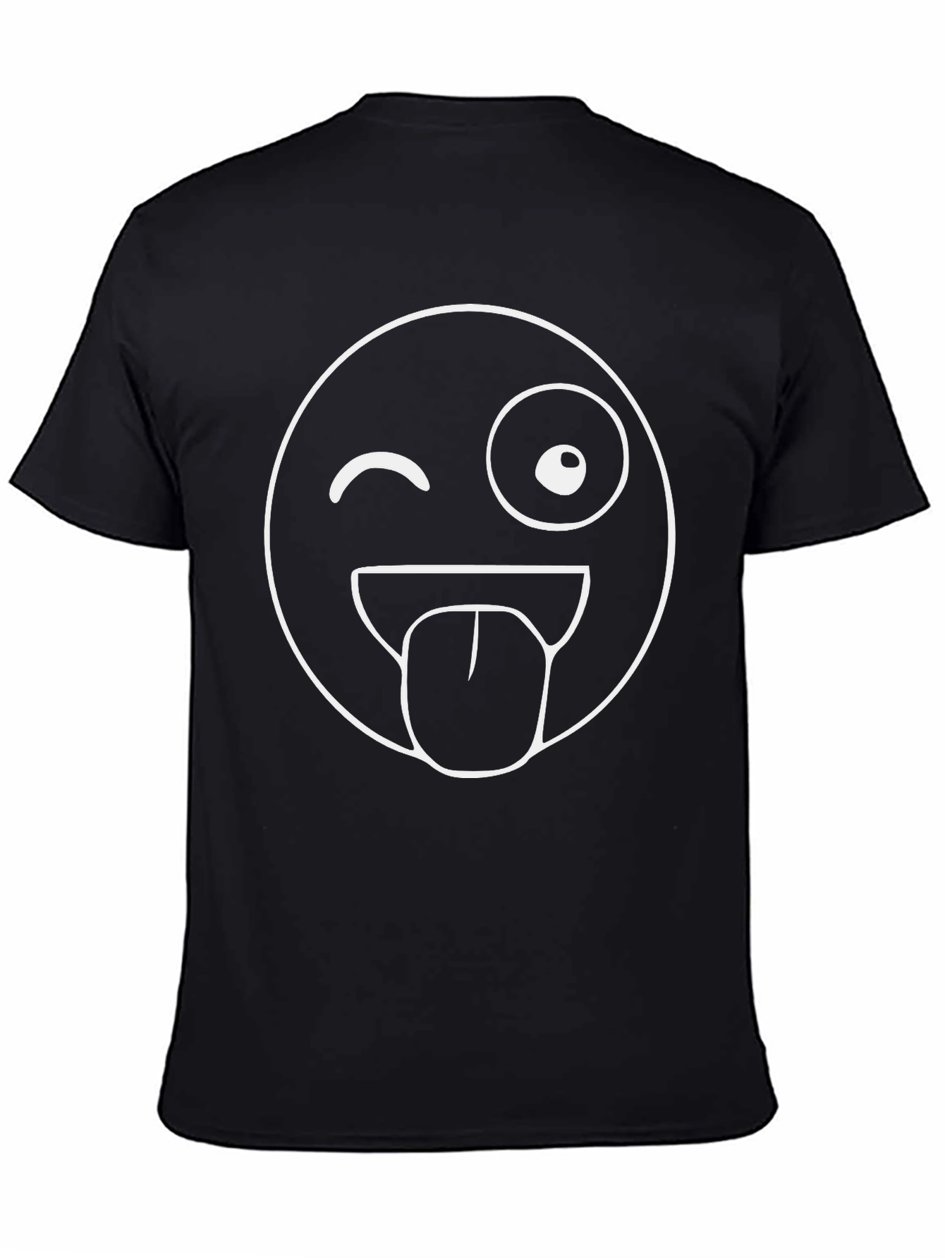 Black Funny Emoji T-Shirt - Black Novelty Tee view 4
