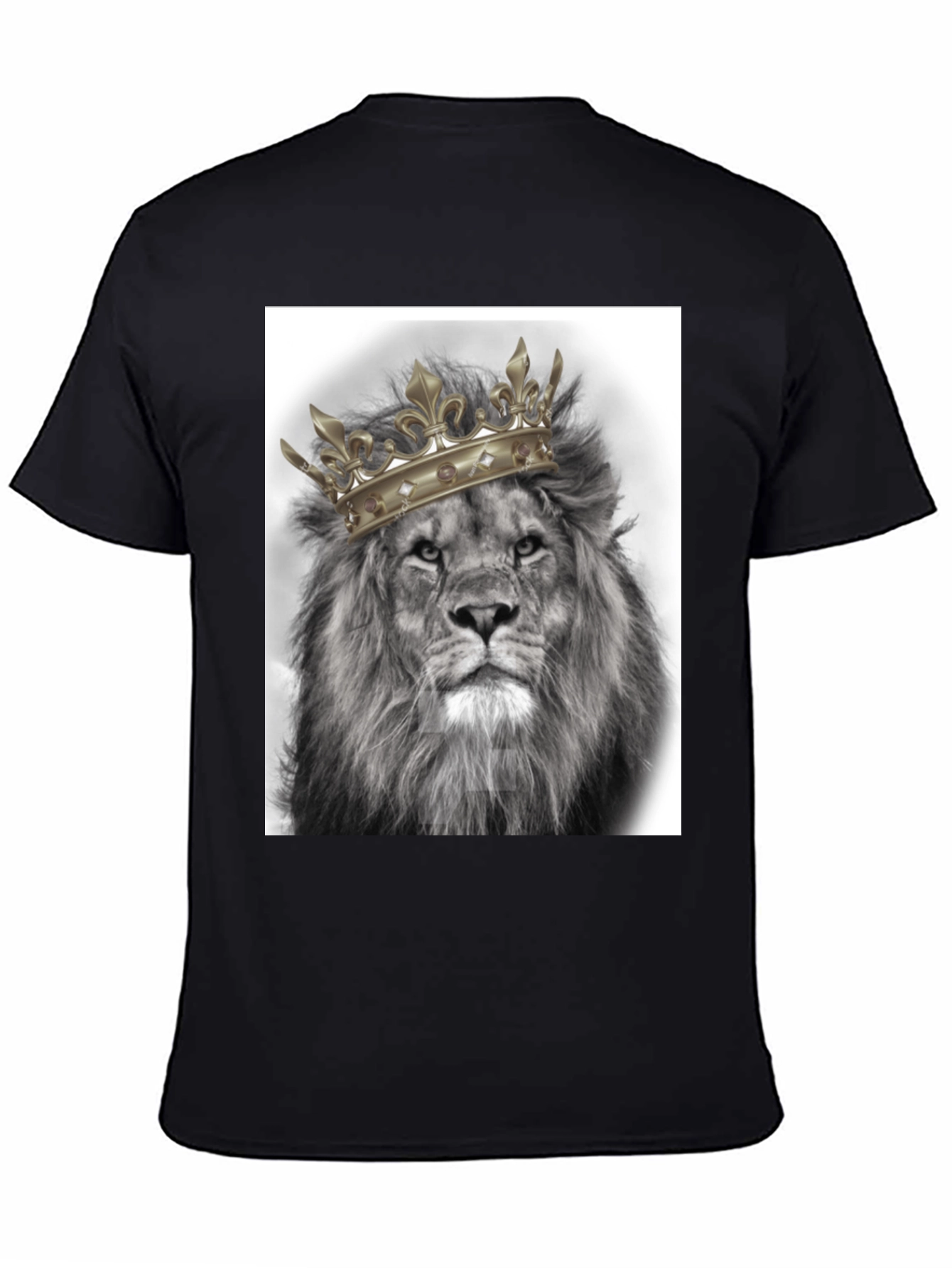 Black Lion King Graphic Tee - Black Cotton T-Shirt view 4