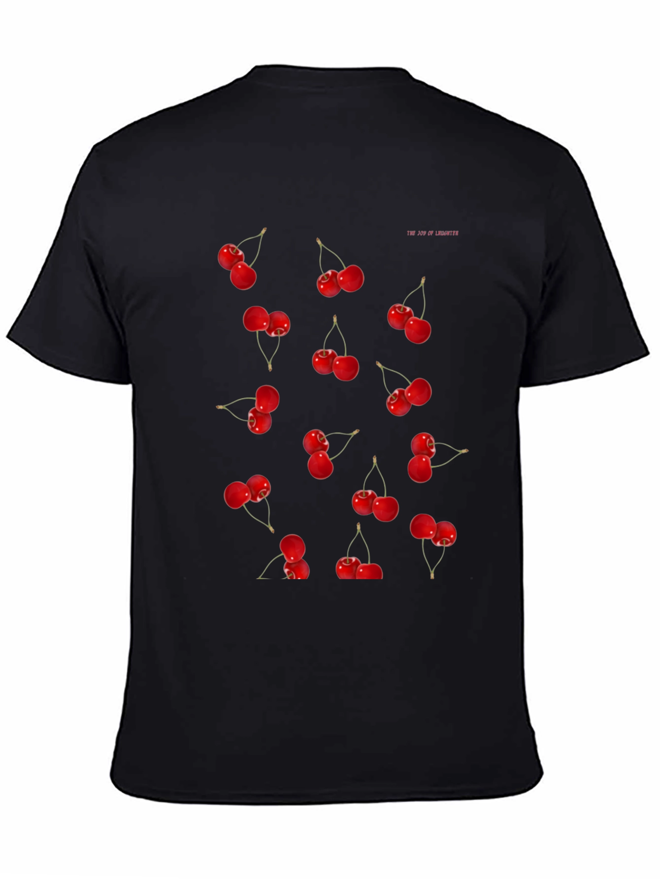 Black Cherry Print Black T-Shirt view 4