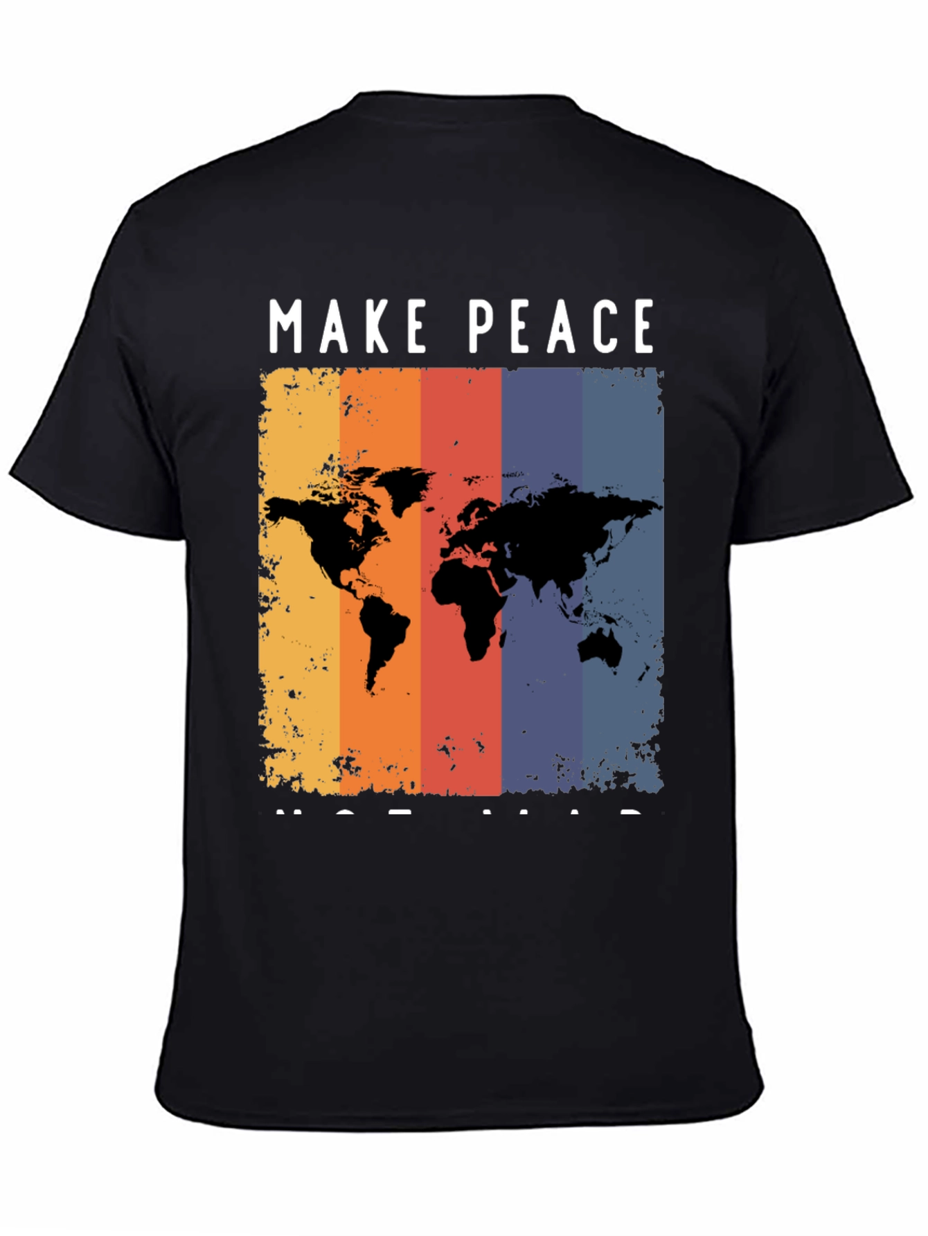 Black Make Peace Not War Graphic T-Shirt view 4