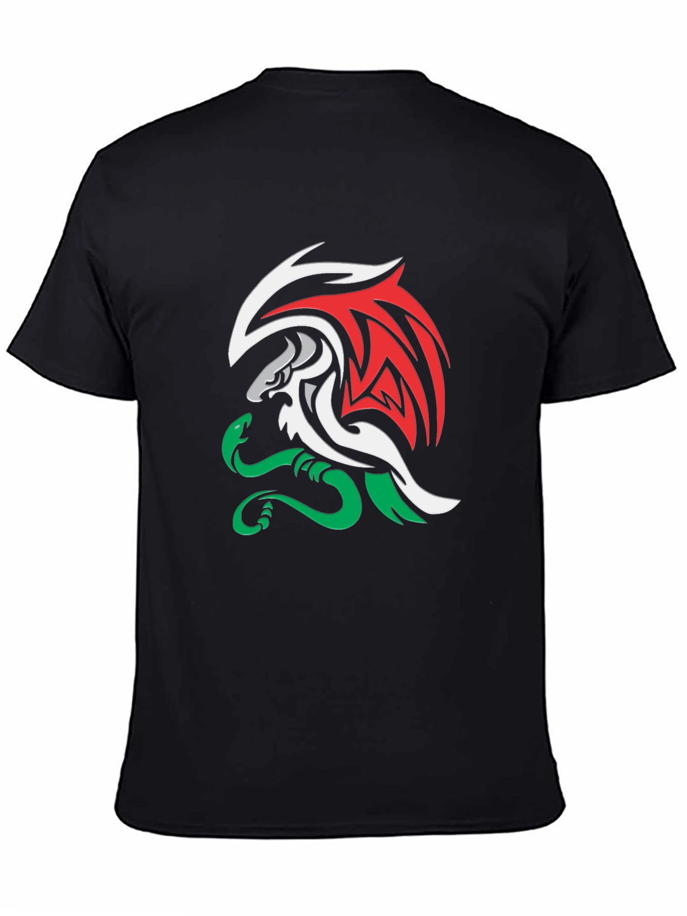 Black Dragon & Snake Graphic T-Shirt - Black view 4