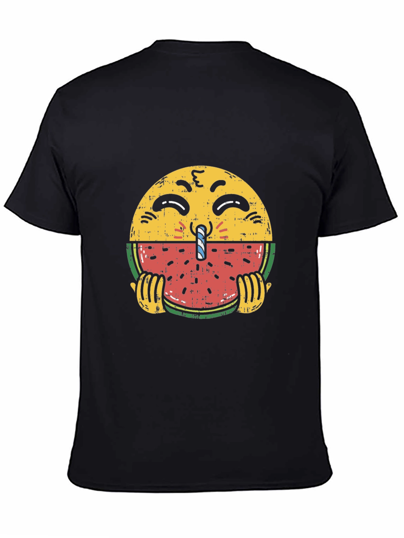 Black Emoji Watermelon T-Shirt - Quirky Summer Style view 4