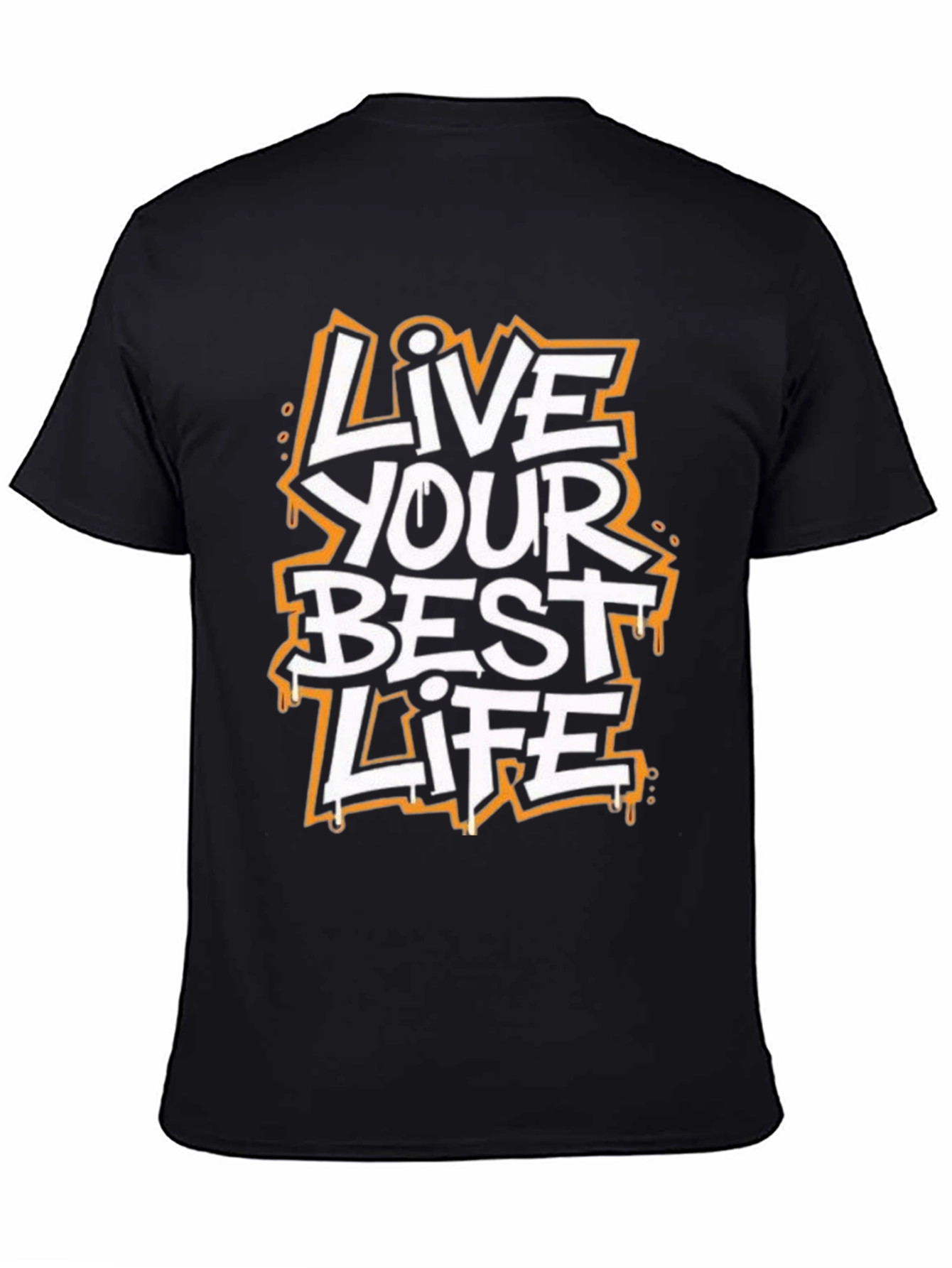 Black Live Your Best Life Graphic Tee - Black view 4
