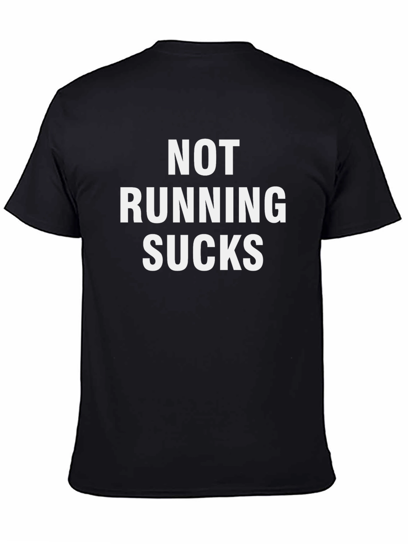 Black Not Running Sucks Graphic Tee - Black Cotton T-Shirt view 4