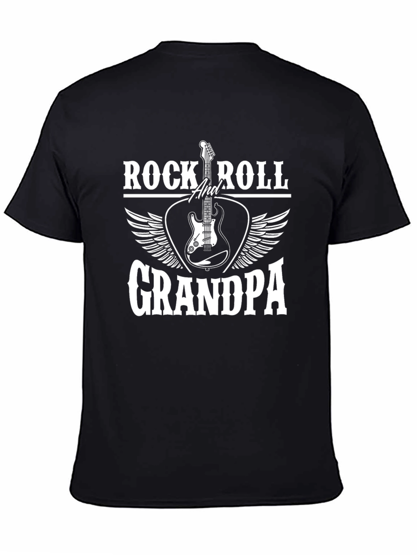 Black Rock and Roll Grandpa Graphic Tee - Black view 4