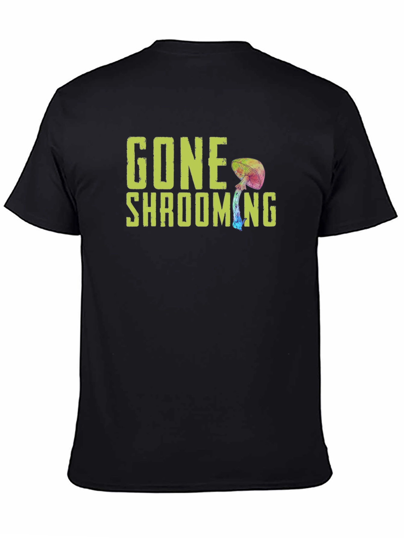Black Gone Shrooming Graphic Tee - Funny Mushroom Shirt view 4