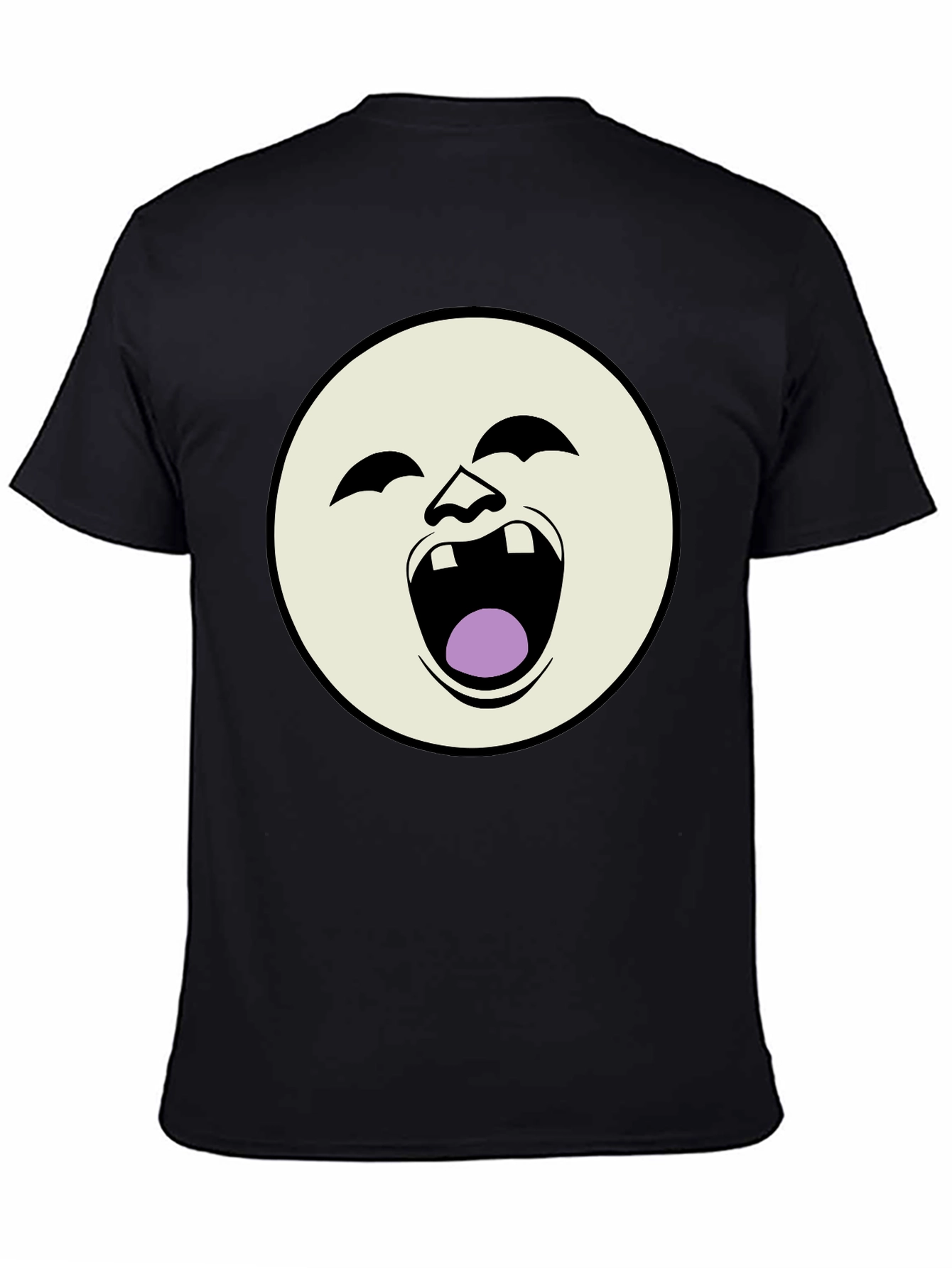 Black Laughing Face Graphic Black T-Shirt view 4