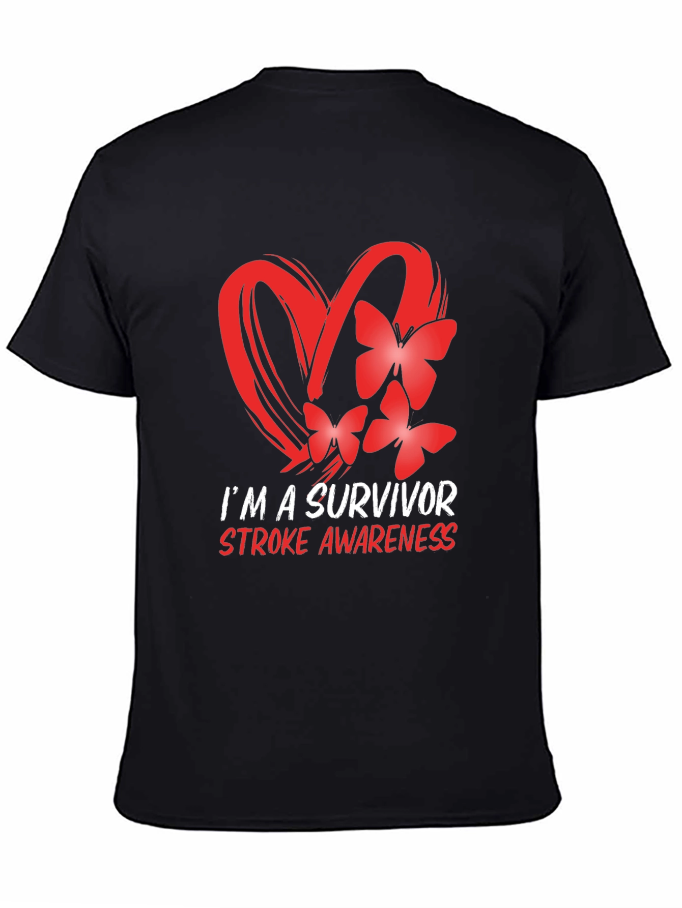 Black Stroke Awareness Survivor T-Shirt view 4
