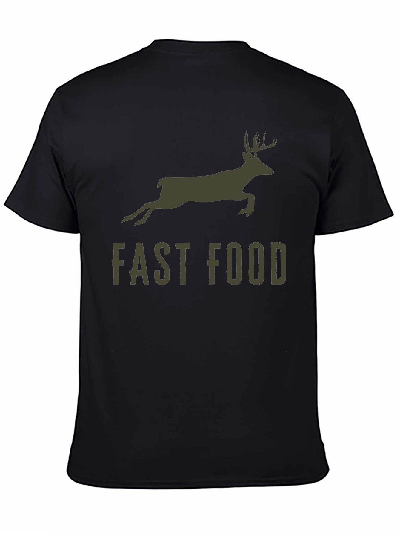 Black Fast Food Deer Graphic T-Shirt view 4