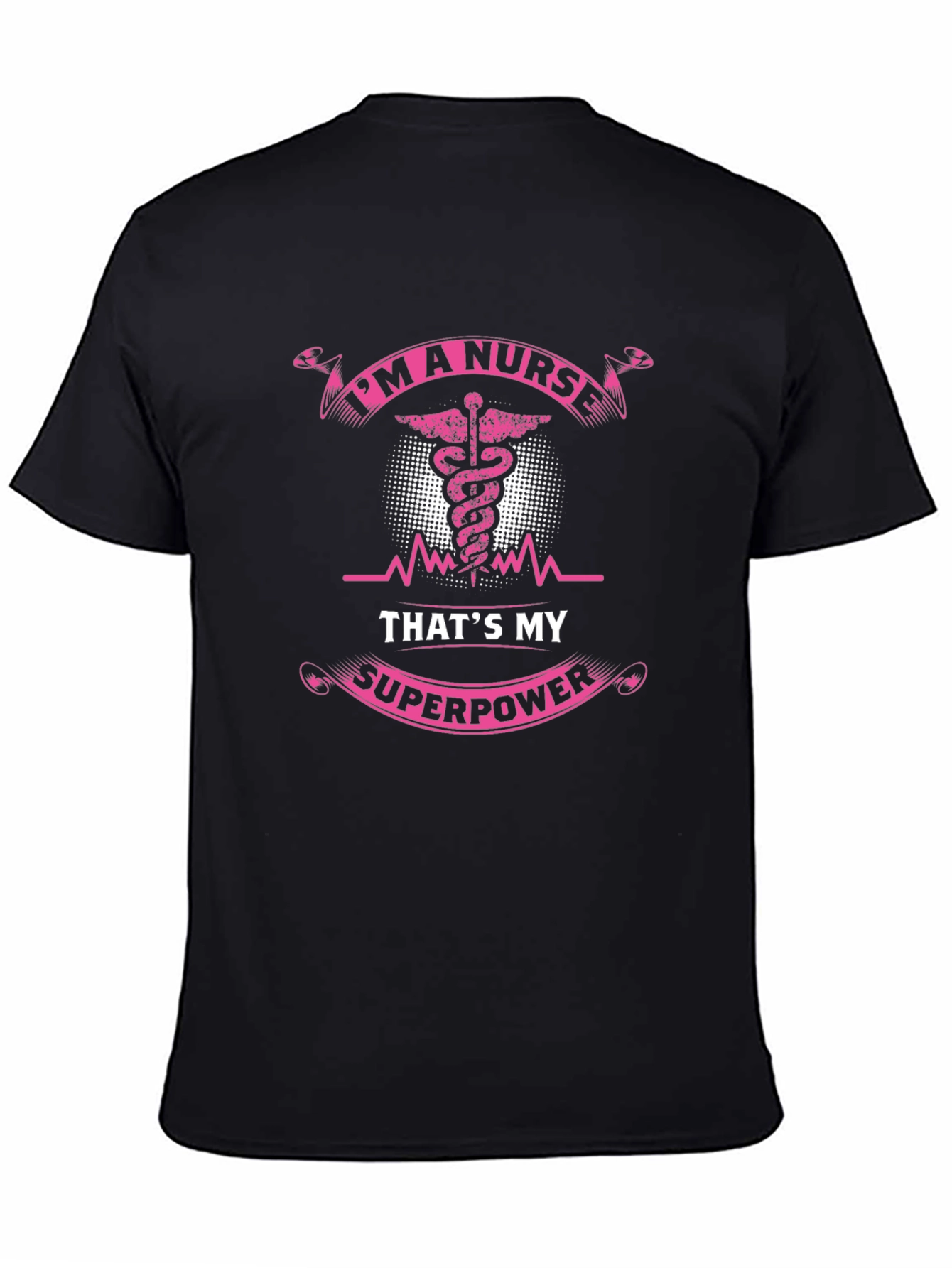 Black I'm A Nurse That's My Superpower Black T-Shirt view 4