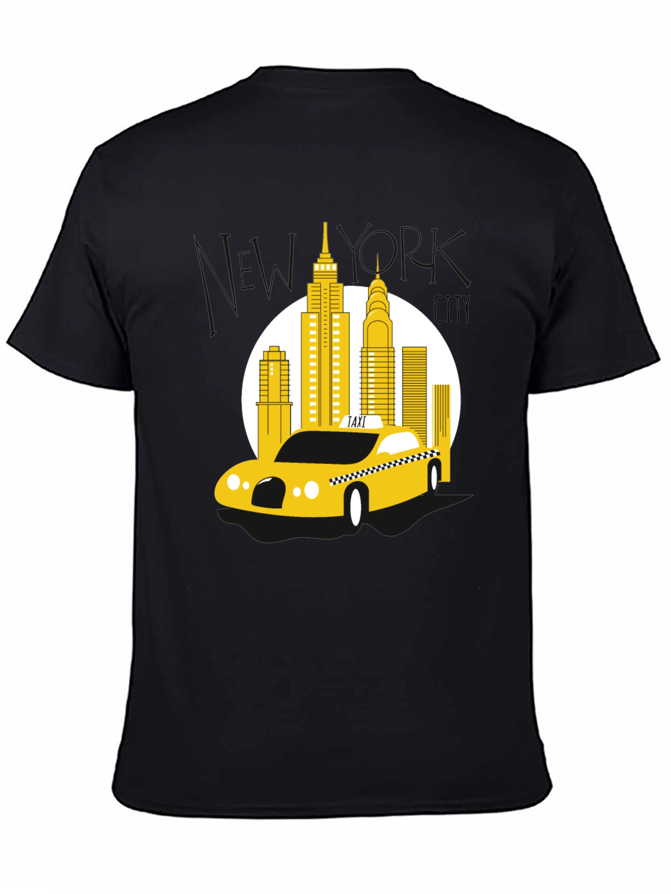 Black NYC Taxi T-Shirt - Cityscape Graphic Tee view 4