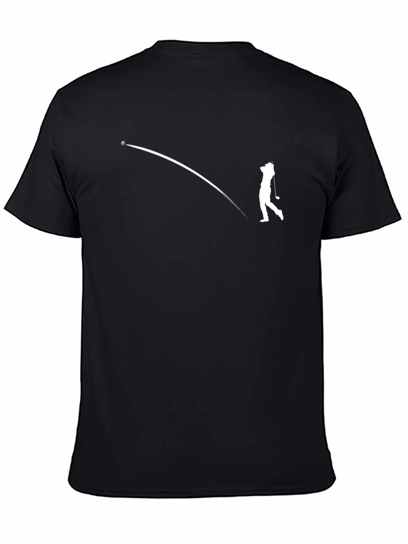 Black Golfer Tee: Stylish Black Cotton Graphic T-Shirt view 4