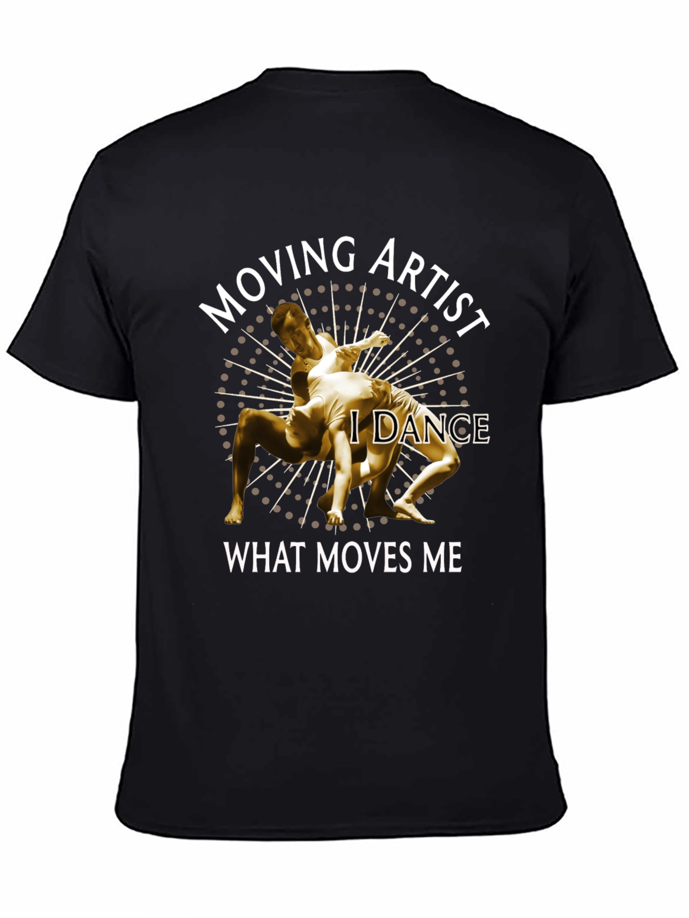 Black Moving Artist Dance T-Shirt - Unique Design view 4