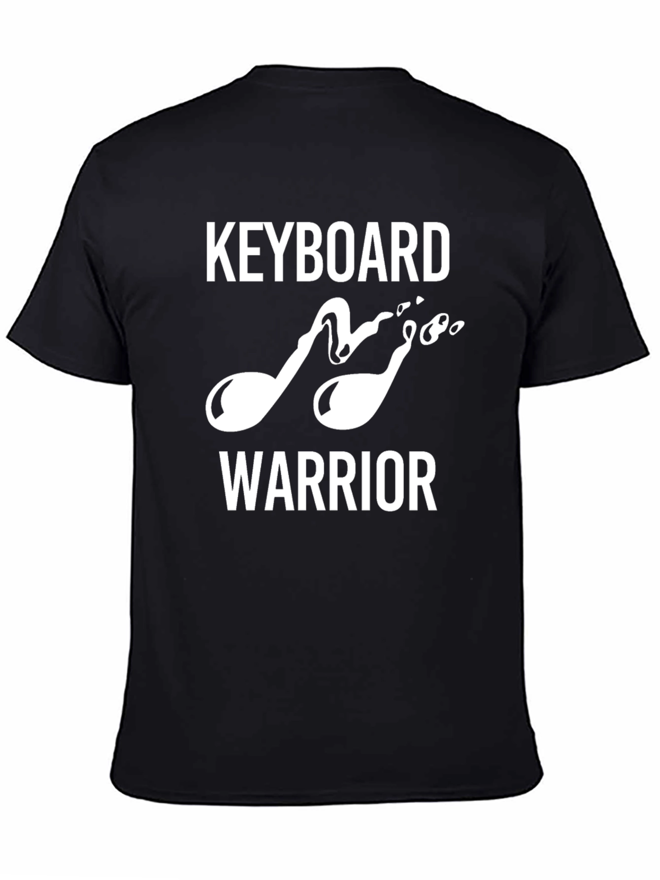 Black Keyboard Warrior T-Shirt - Music Lover Tee view 4