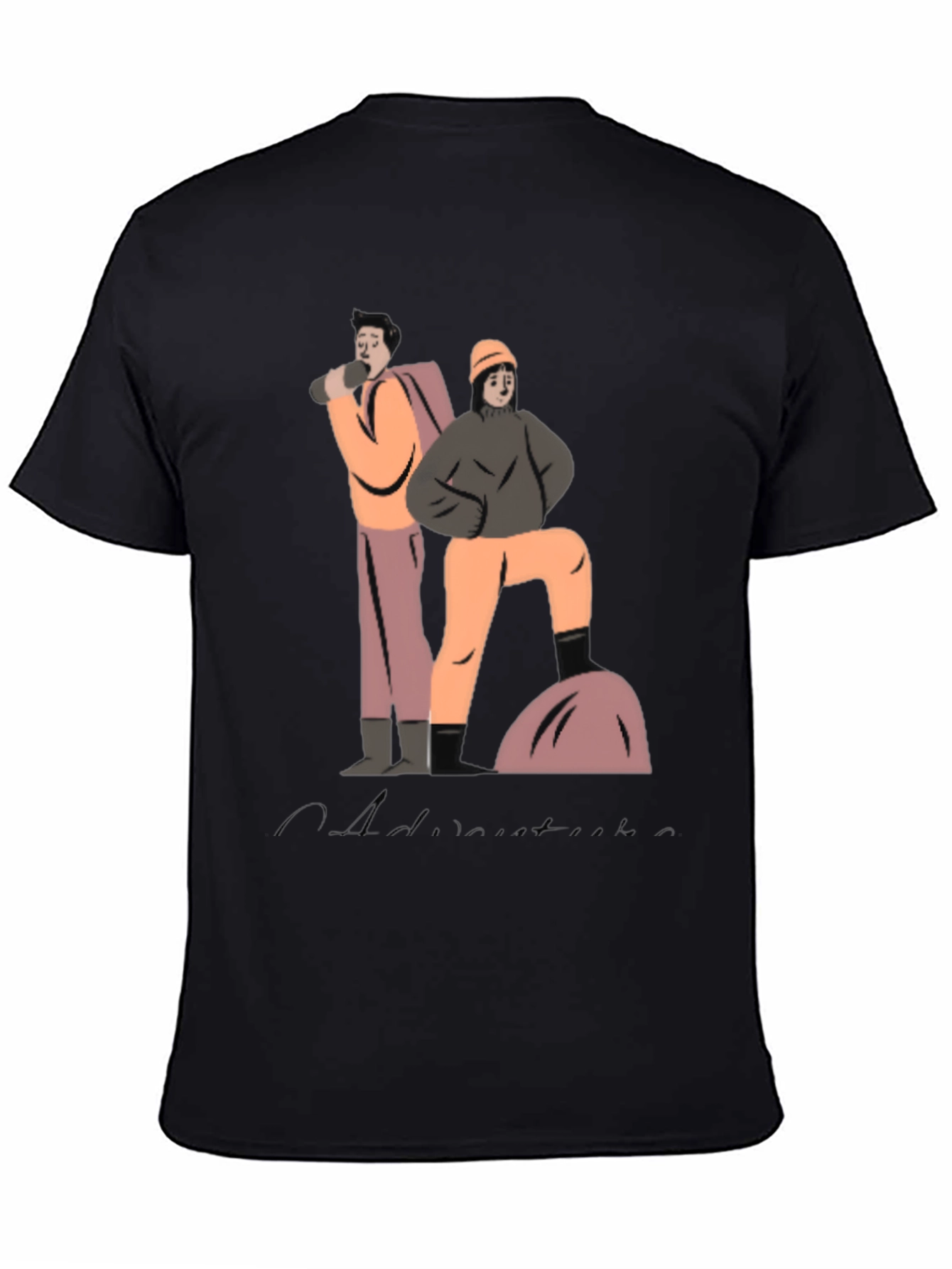 Black Adventure Graphic Tee - Soft Cotton Blend view 4