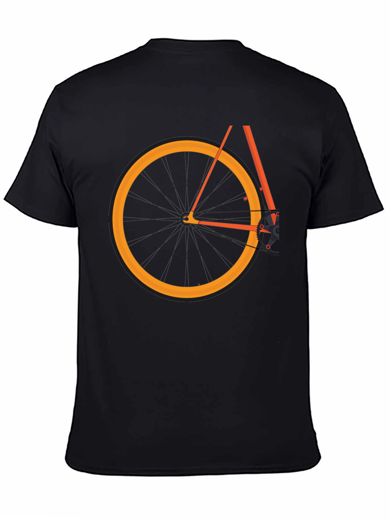 Black Black Bicycle Graphic Tee - Casual Cotton Blend T-Shirt view 4