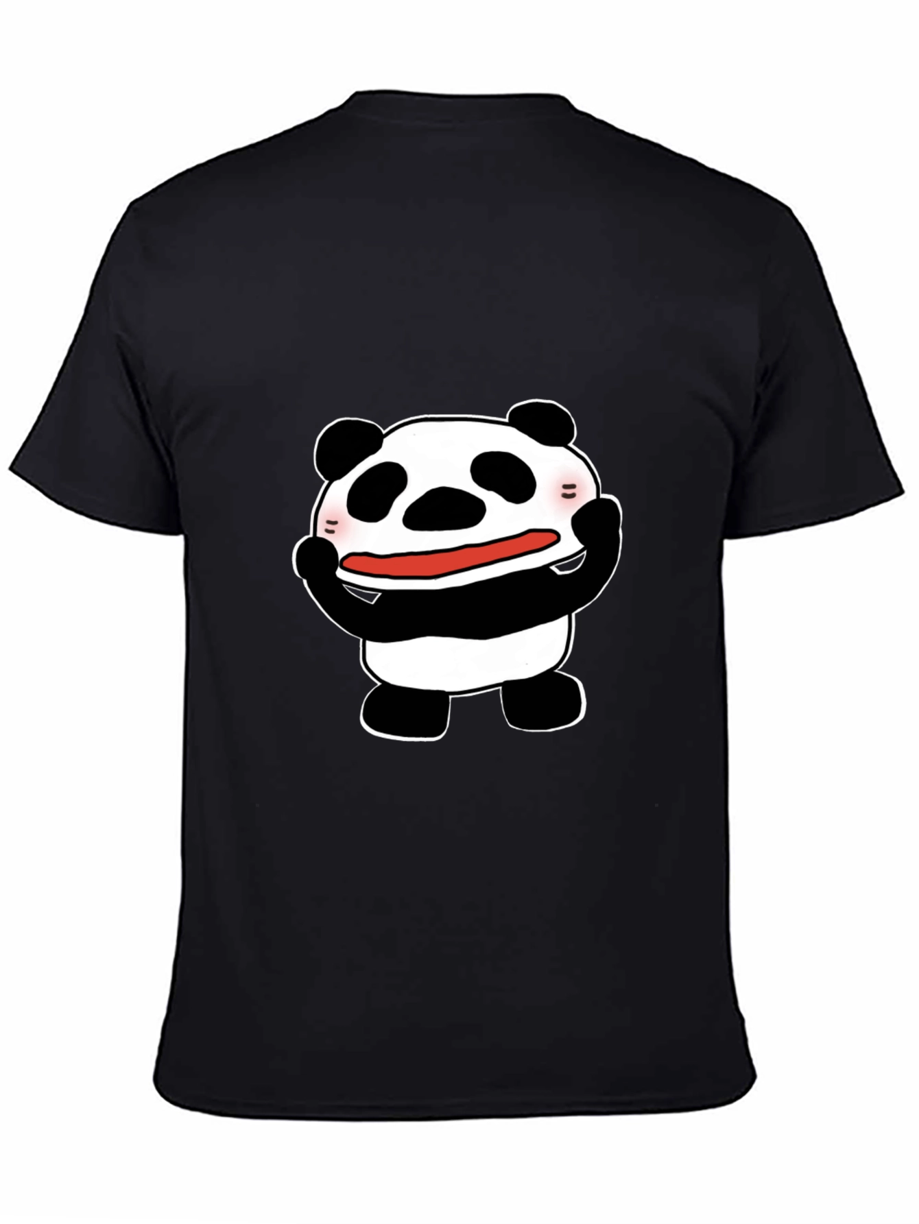 Black Funny Panda Graphic Tee - Black Cotton T-Shirt view 4