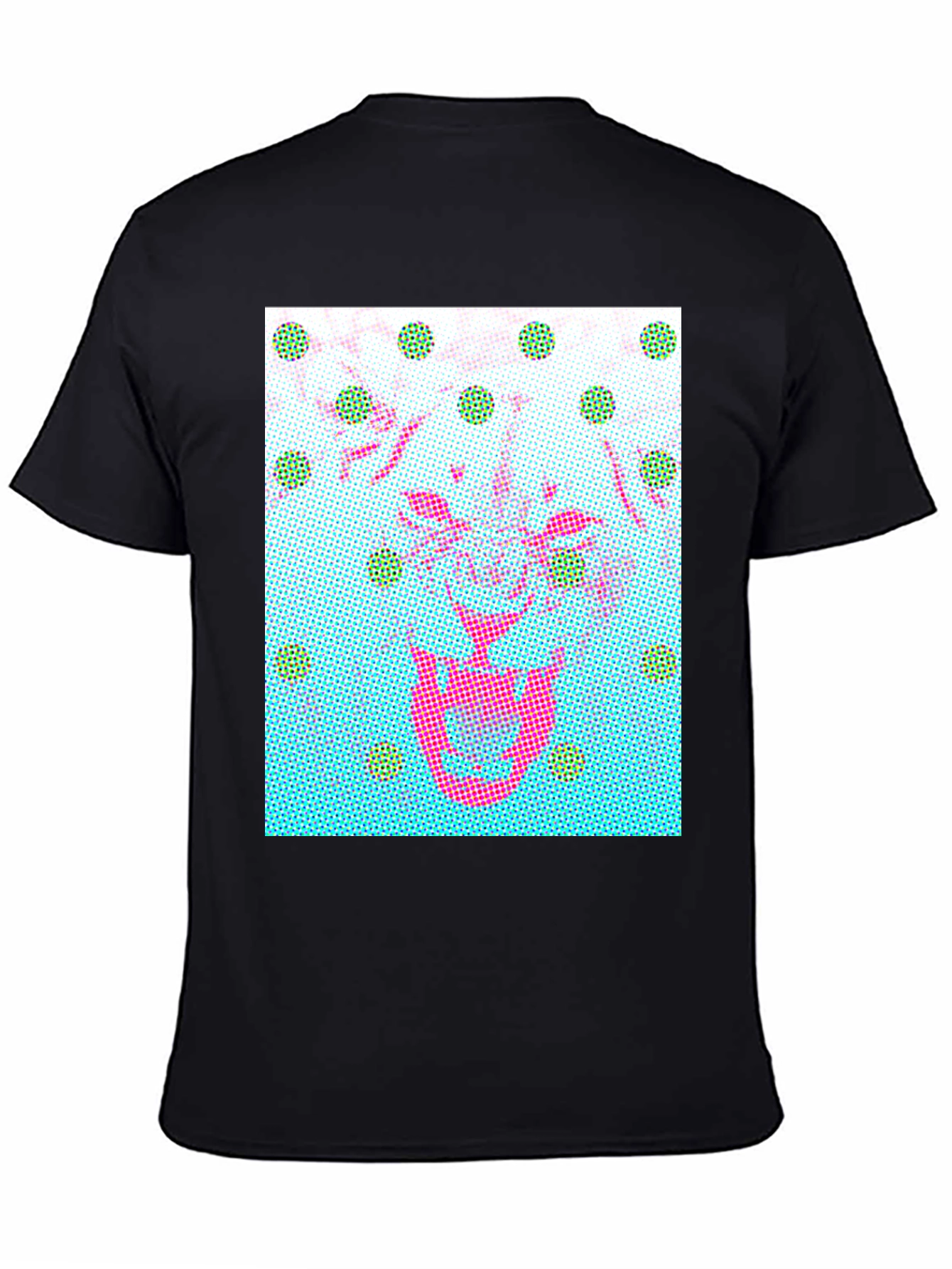 Black Abstract Graphic Print Crew Neck T-Shirt view 4