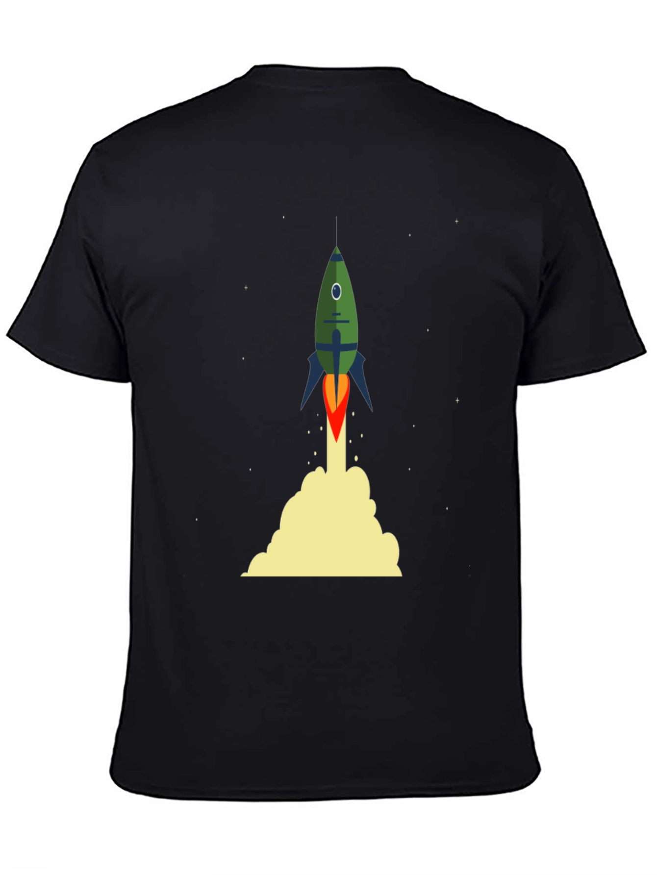 Black Rocket Launch Black T-Shirt - Space Adventure view 4