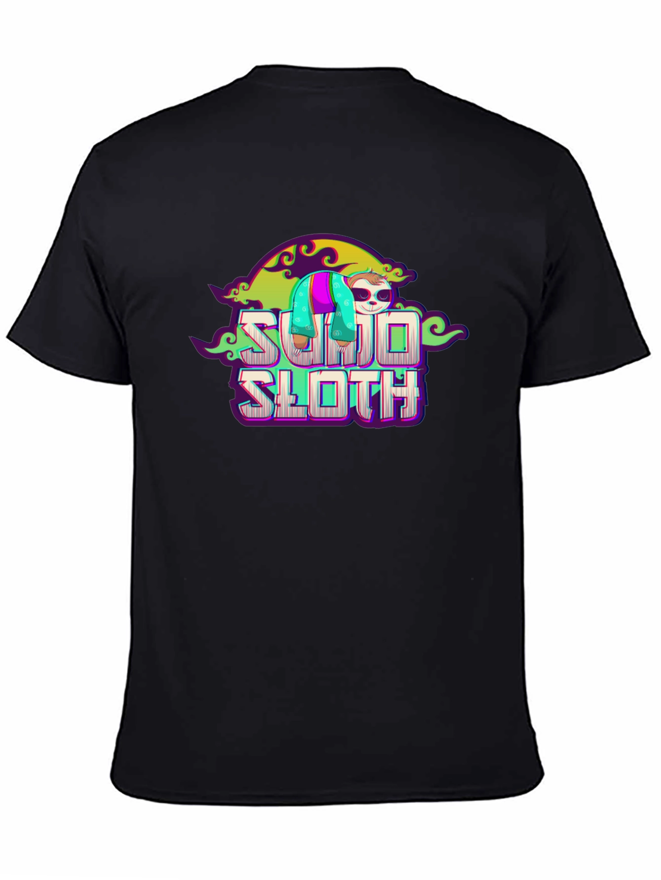 Black Sumo Sloth Graphic Tee - Unique Design view 4