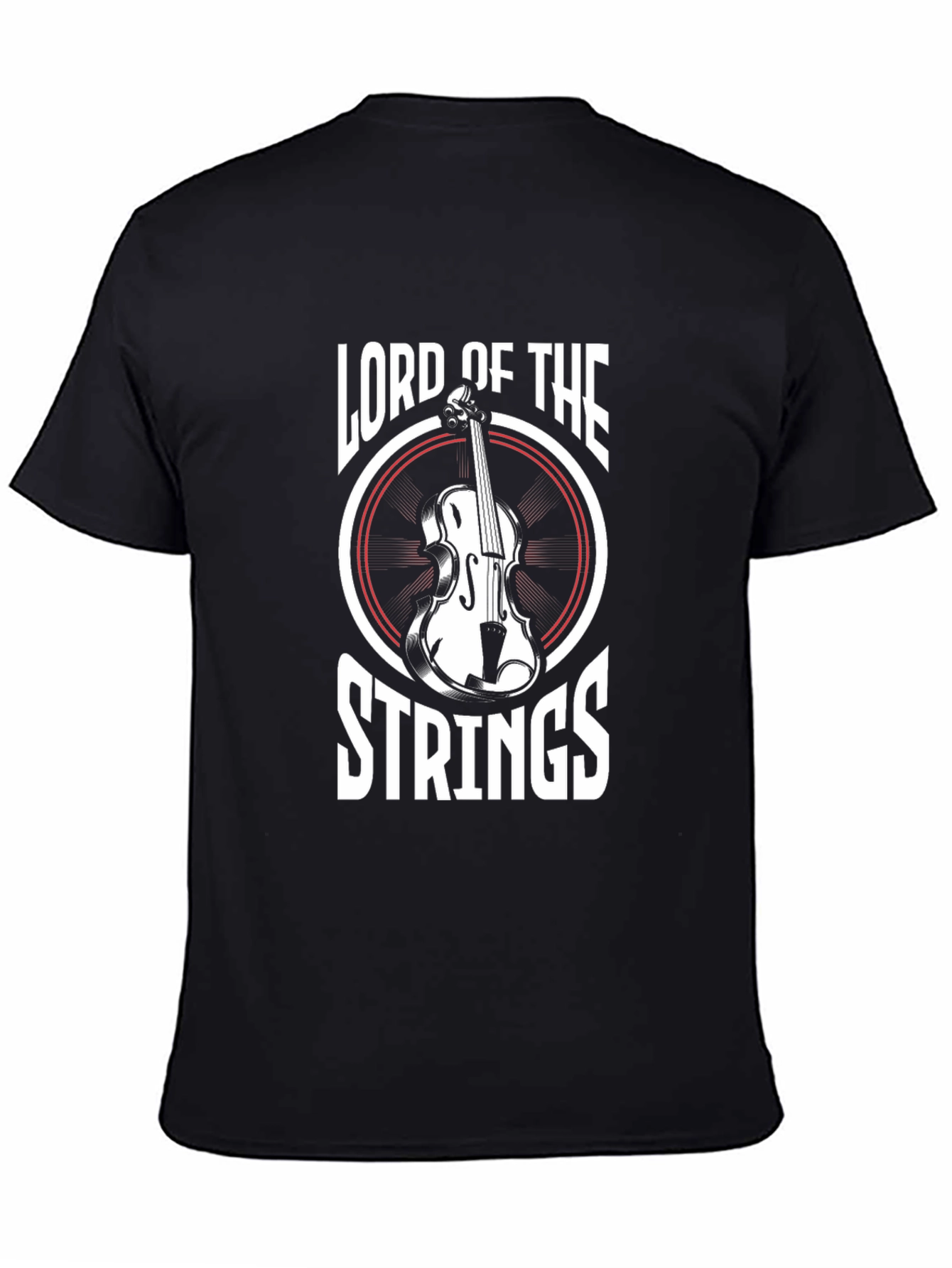 Black Lord of the Strings Graphic T-Shirt - Musician Tee view 4
