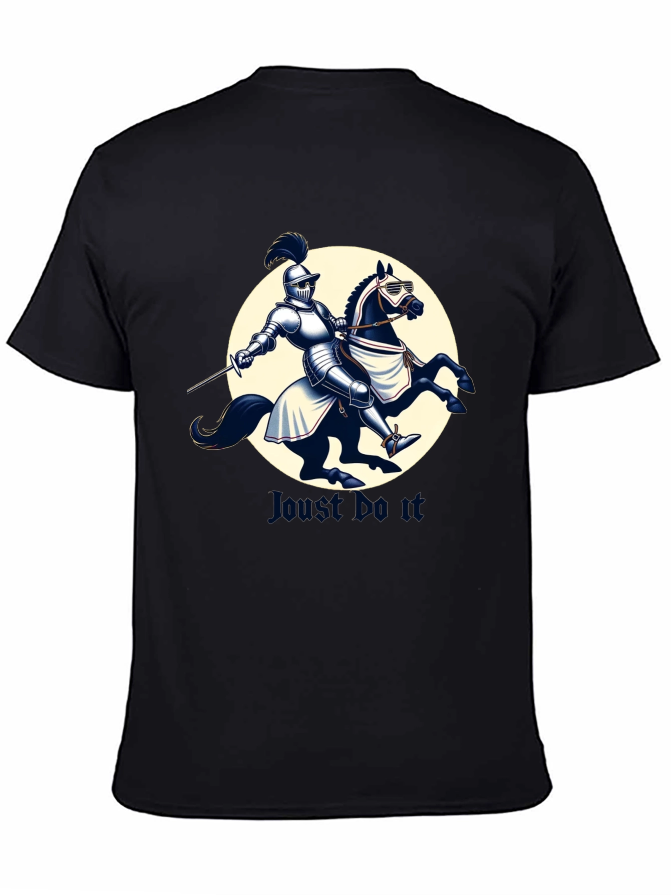 Black Joust Do It - Knight & Horse Graphic Tee view 4
