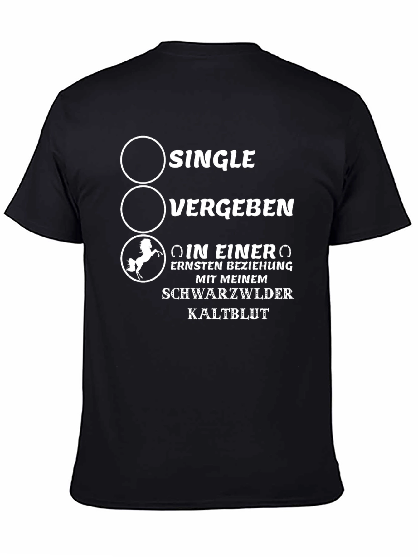 Black Single Taken Horse Lover Black T-Shirt view 4