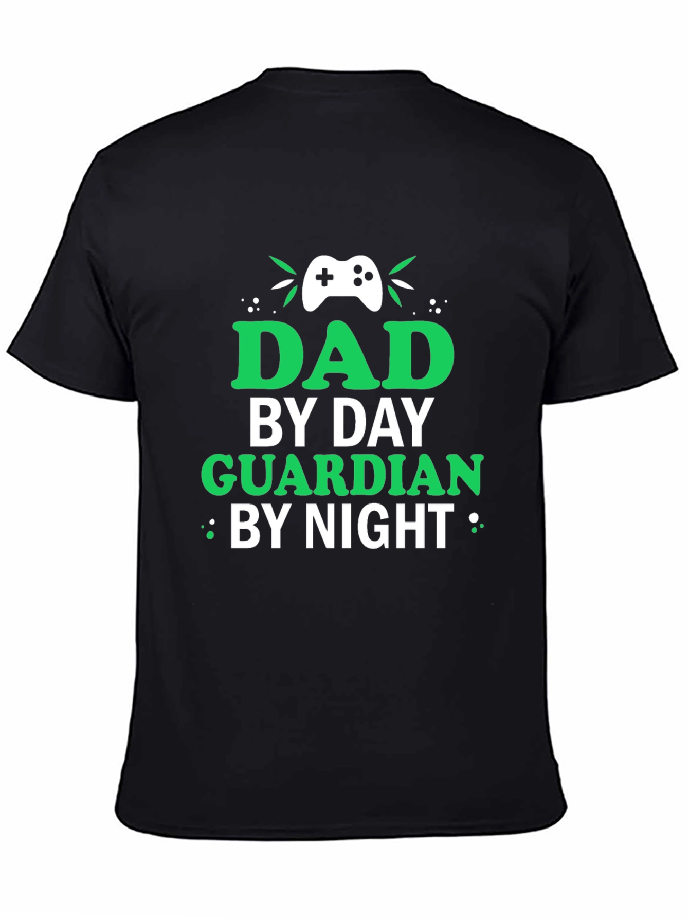 Black Dad By Day Guardian By Night Black T-Shirt view 4