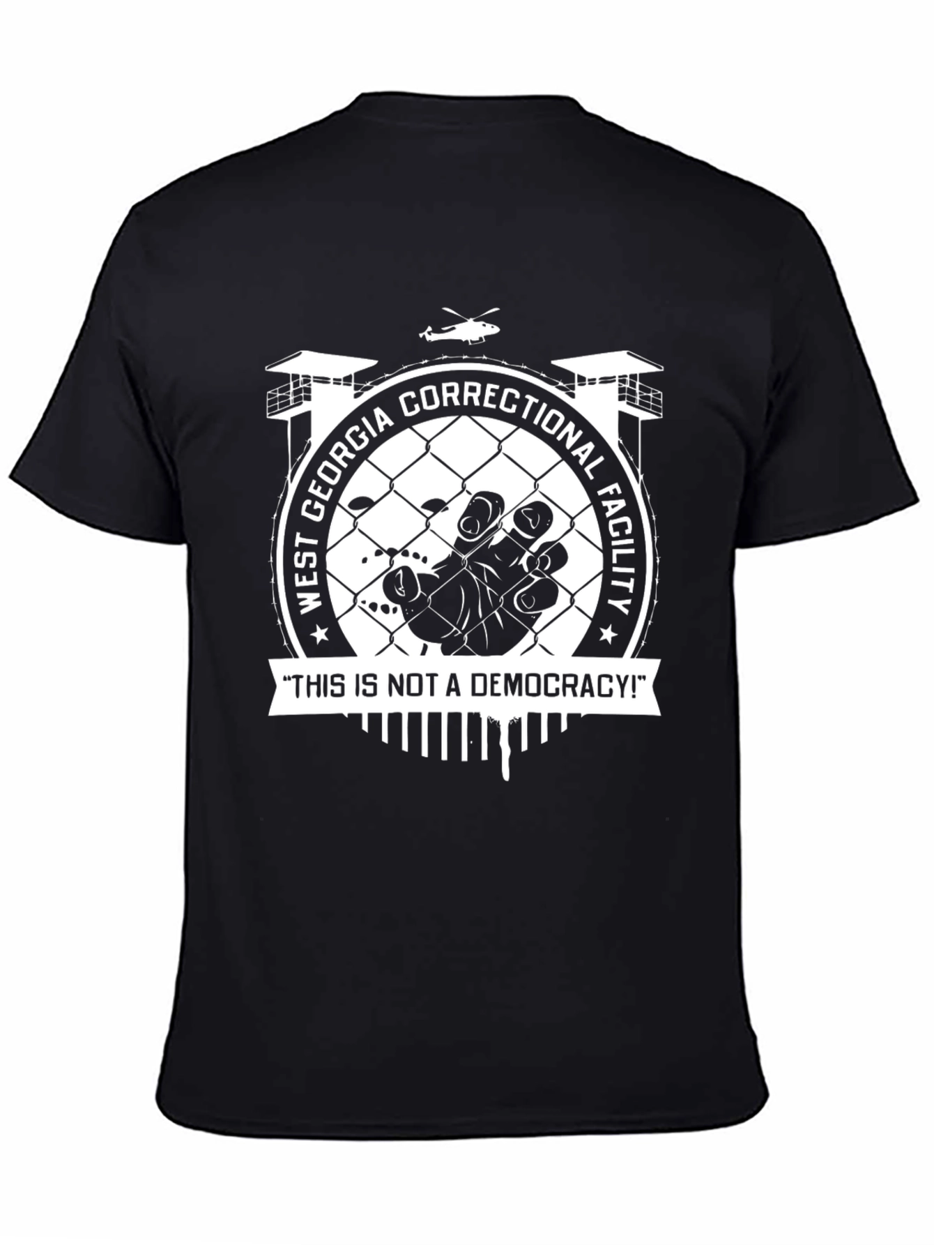 Black West Georgia Correctional Facility T-Shirt view 4