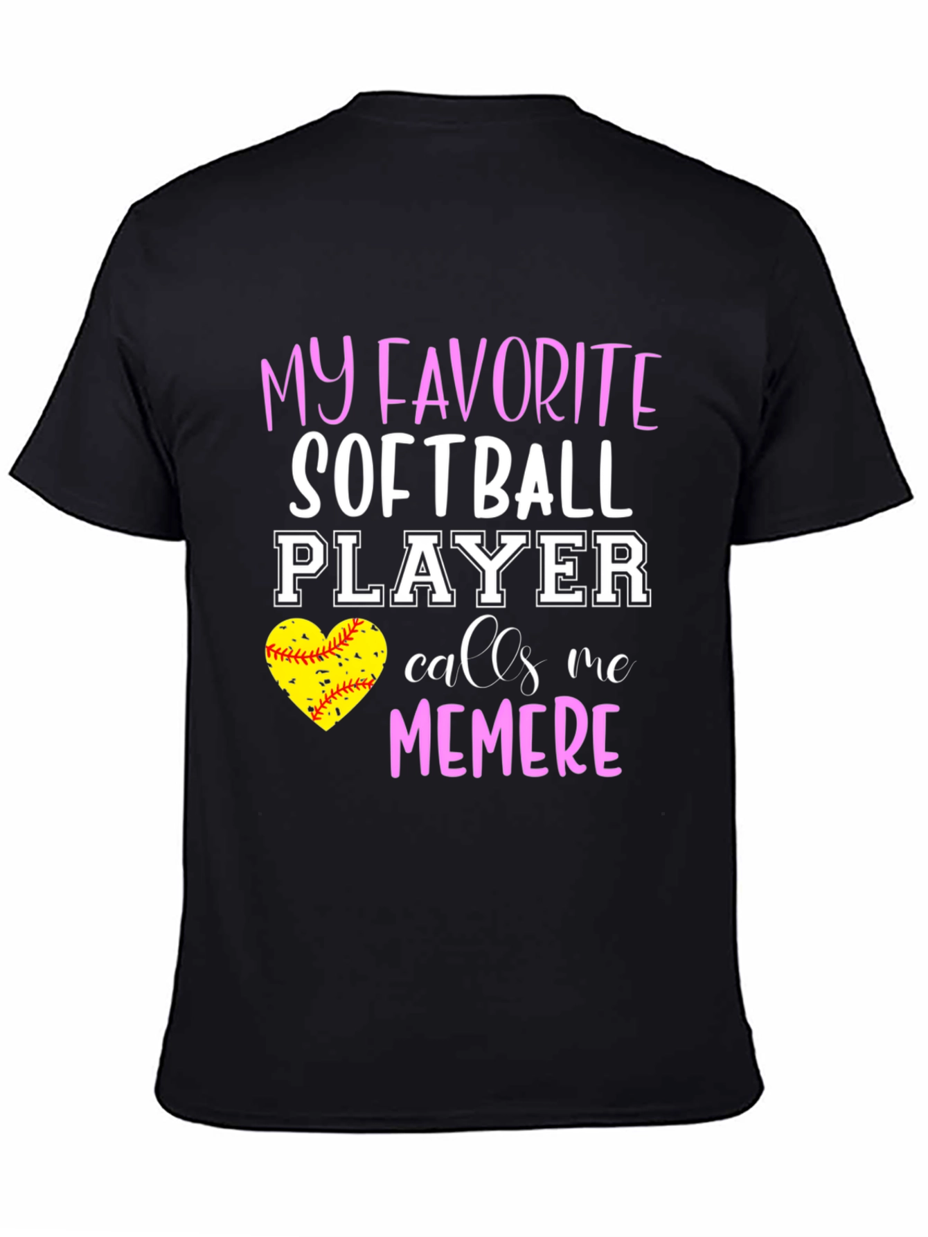 Black My Favorite Softball Player Calls Me Memere T-Shirt view 4
