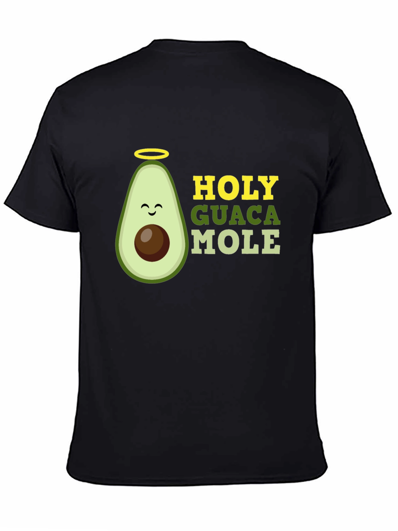 Black Holy Guacamole Graphic T-Shirt - Funny Avocado Tee view 4