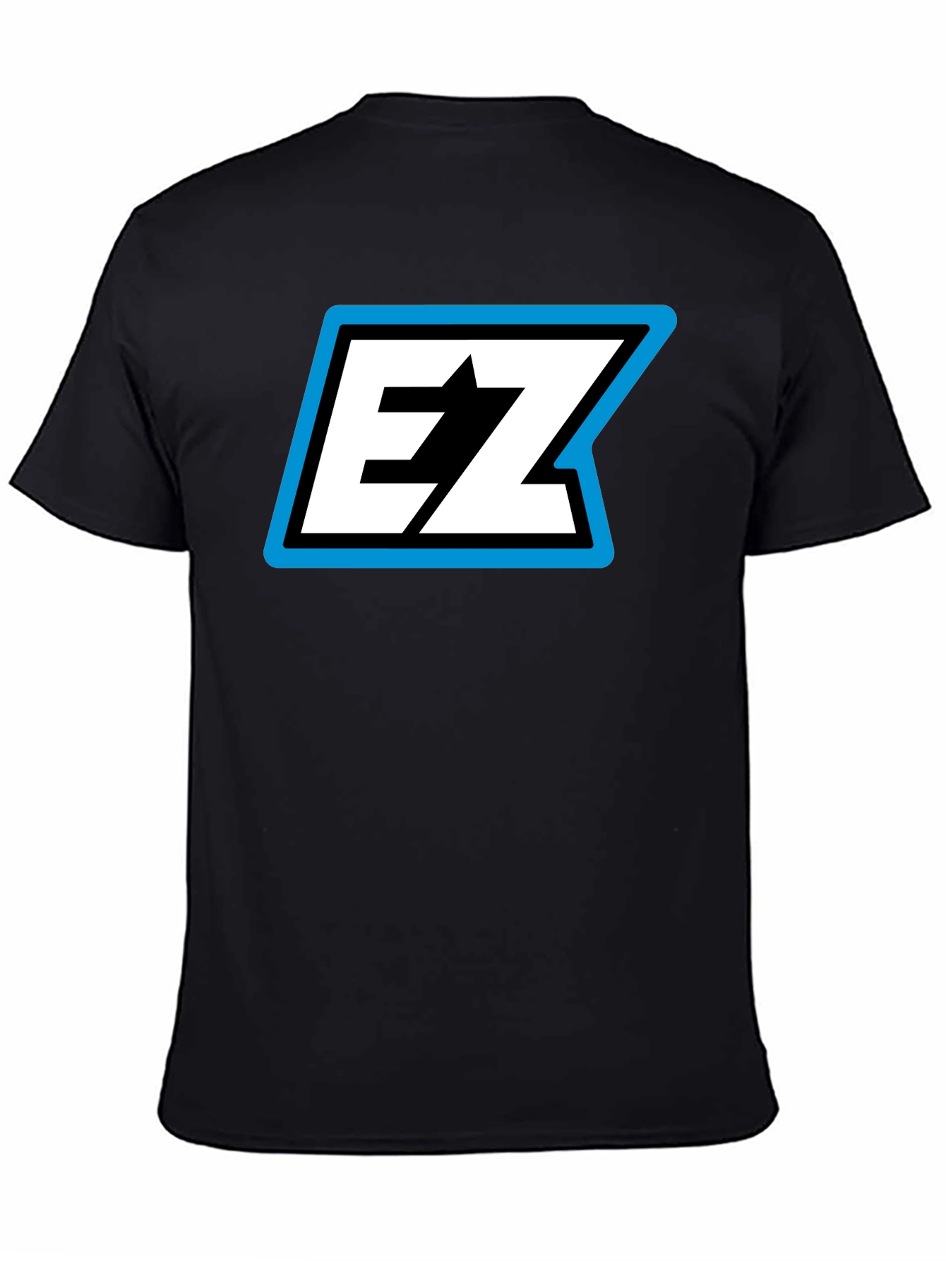 Black EZ Logo Black T-Shirt - Bold Graphic Tee view 4