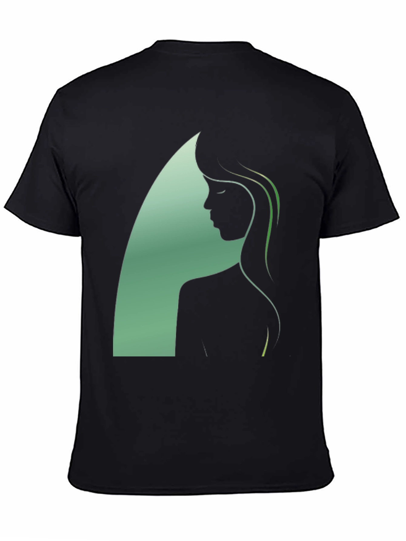 Black Silhouette Woman Graphic Black T-Shirt view 4