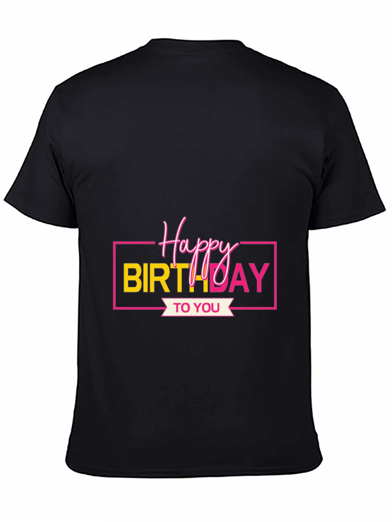 Black Happy Birthday Graphic Tee - Black view 4