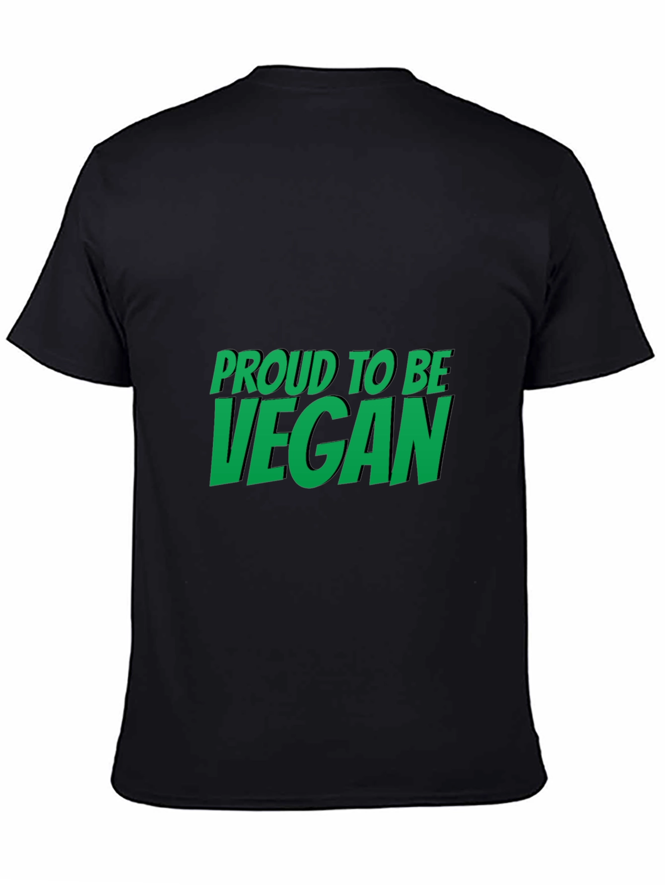 Black Proud to be Vegan Black T-Shirt view 4