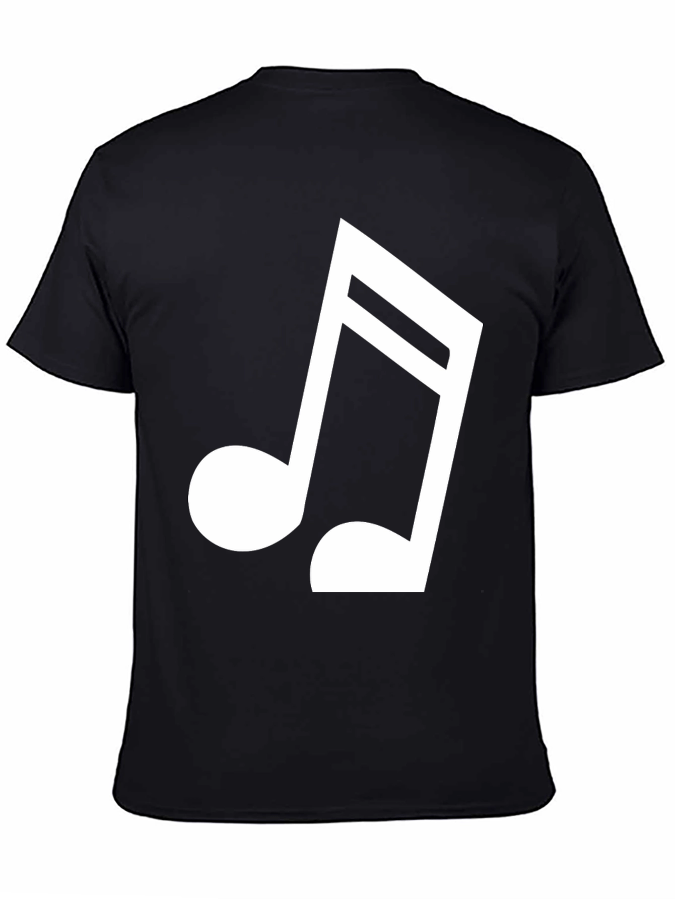 Black Musical Note Graphic Tee - Black Cotton T-Shirt view 4