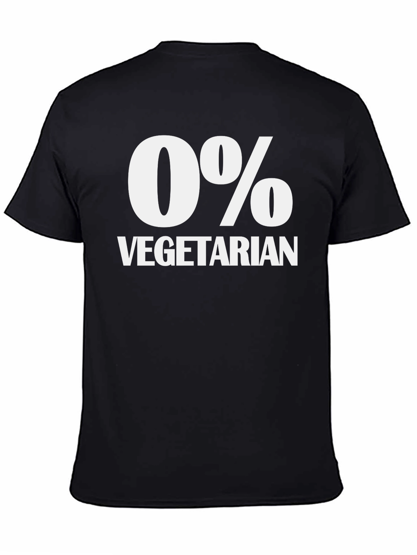 Black Funny 0% Vegetarian Black T-Shirt view 4