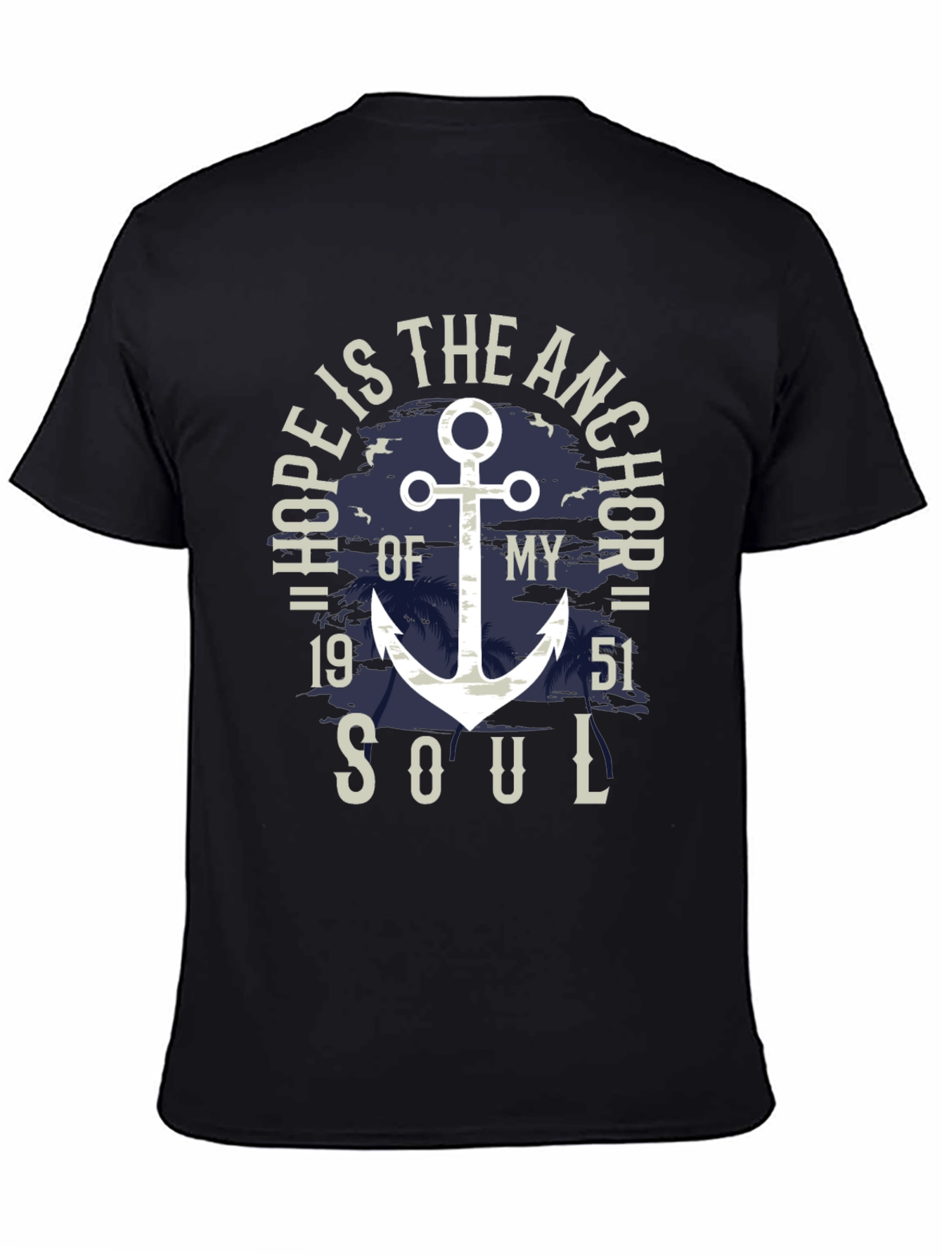 Black Nautical Hope Anchor Soul Graphic Tee view 4
