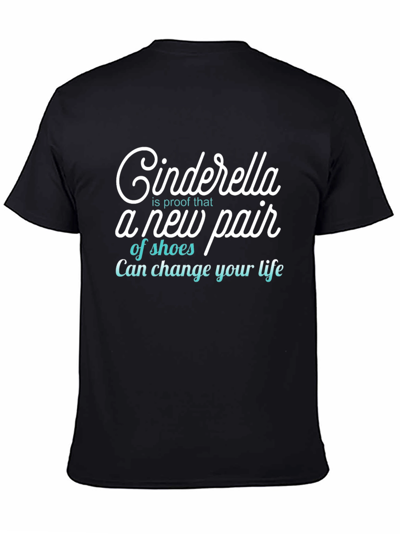 Black Cinderella Shoes T-Shirt, Funny Women's Tee view 4