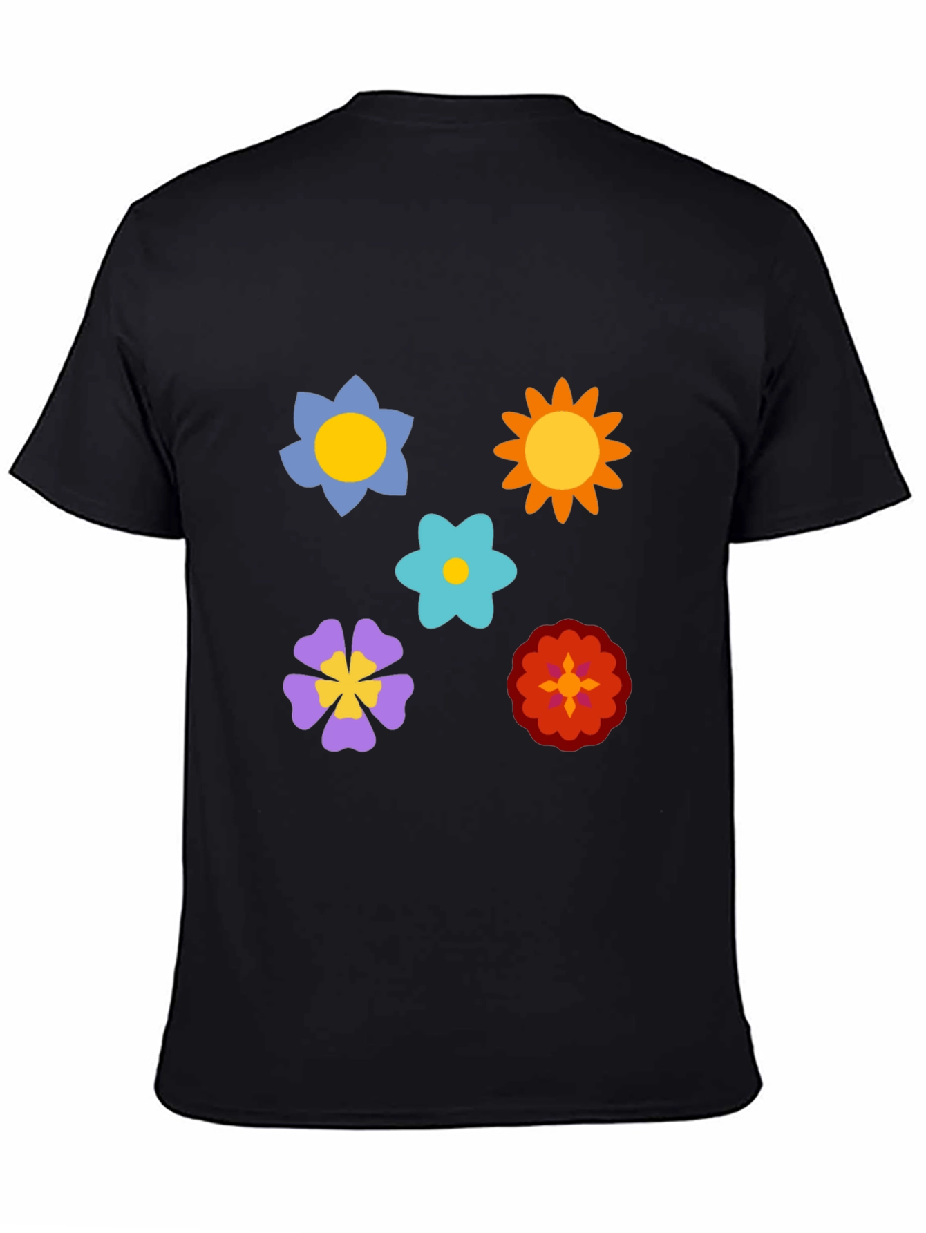 Black Floral Graphic Print T-Shirt view 4