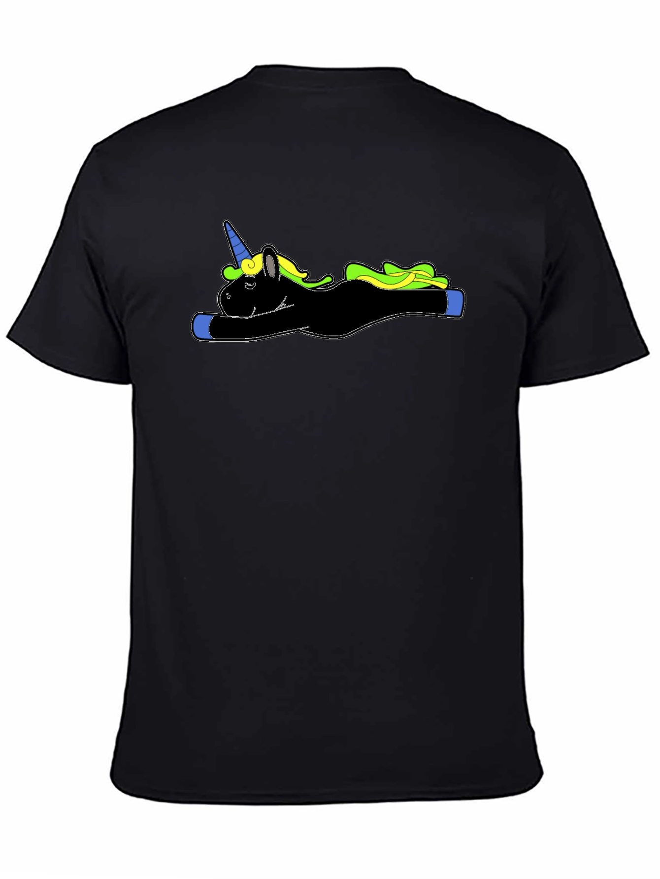 Black Lazy Unicorn Black T-Shirt view 4